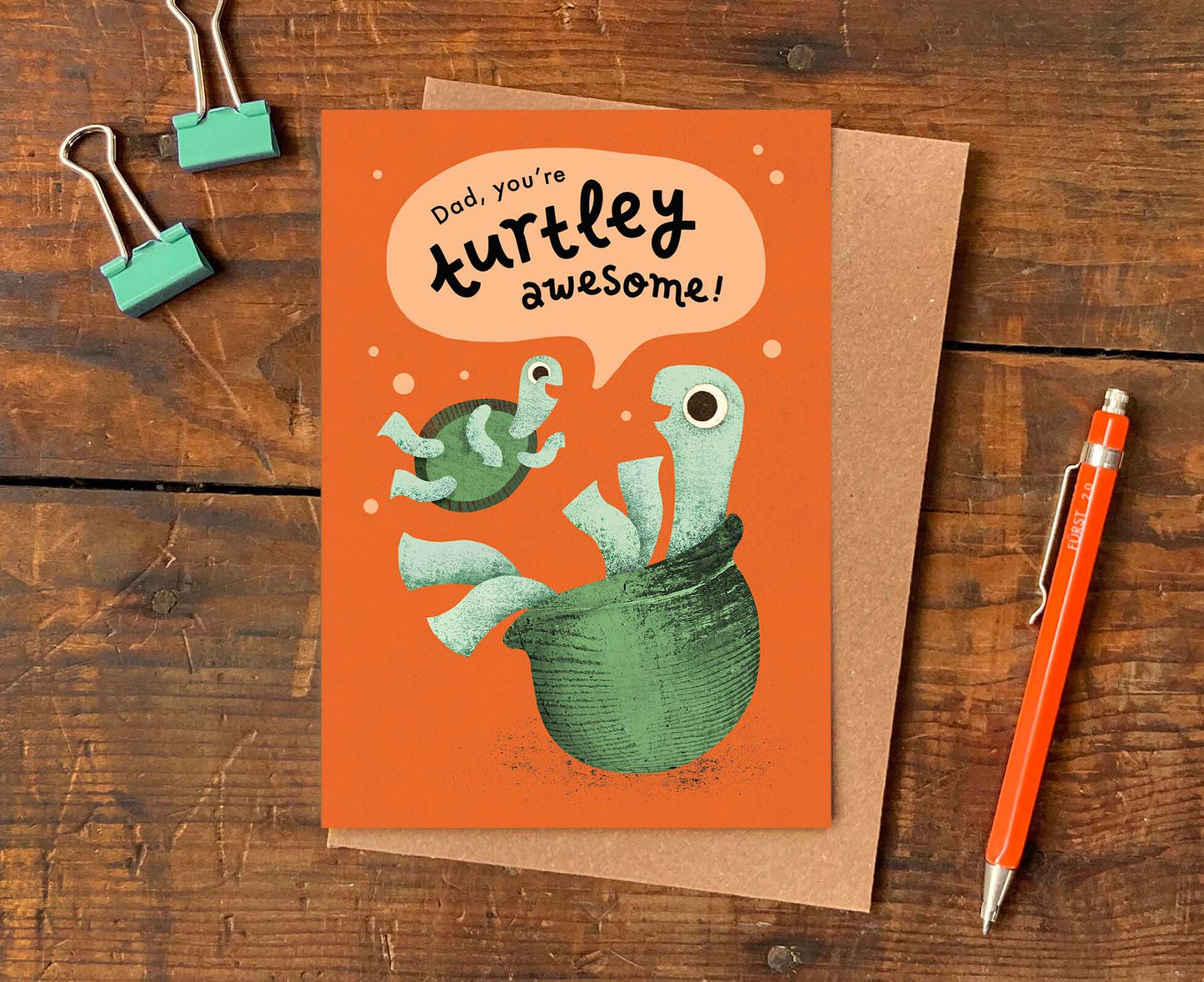 Dad You're Turtley Awesome Turtle Father's Day Card