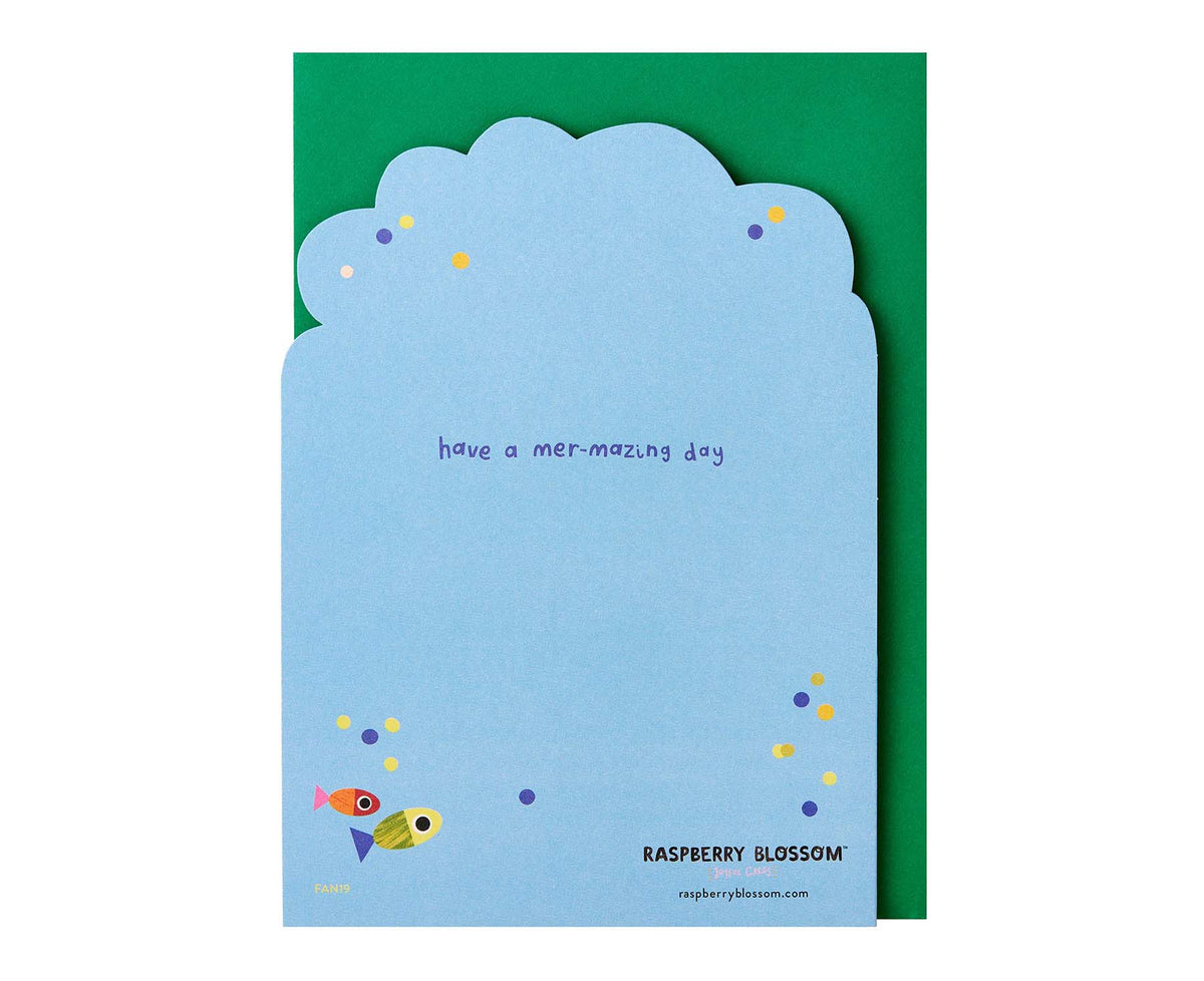 Fold Out Mermaid Underwater Foiled Kids Birthday Card