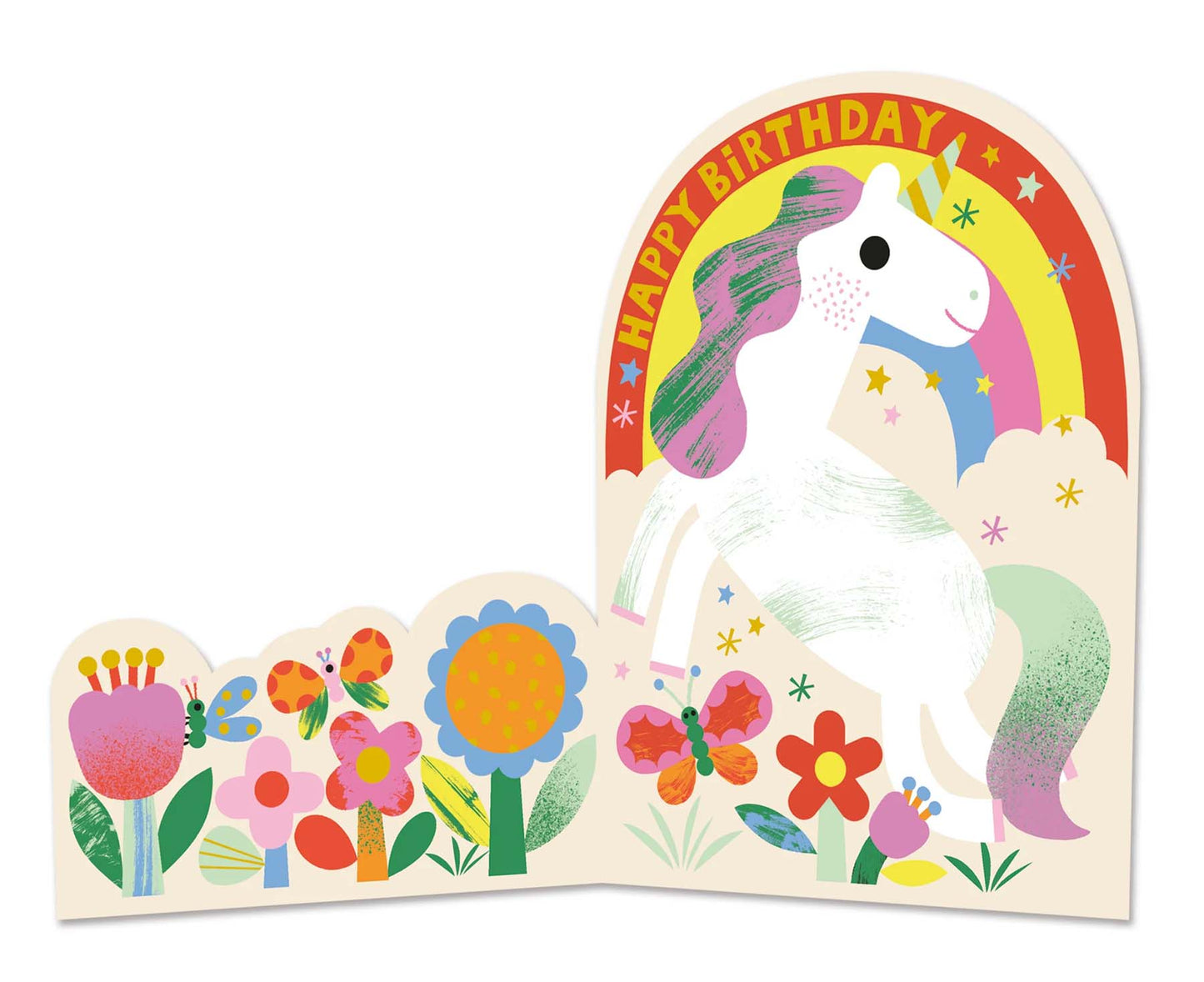 Fold Out Unicorn Foiled Kids Birthday Card