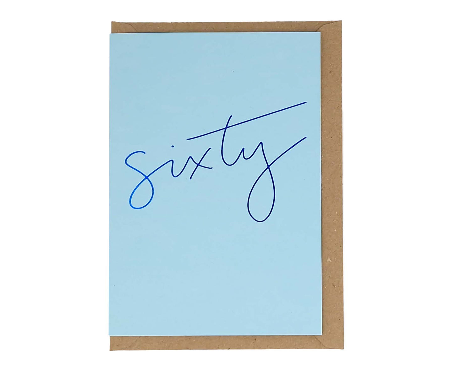 Blue Foiled 60th Birthday Card