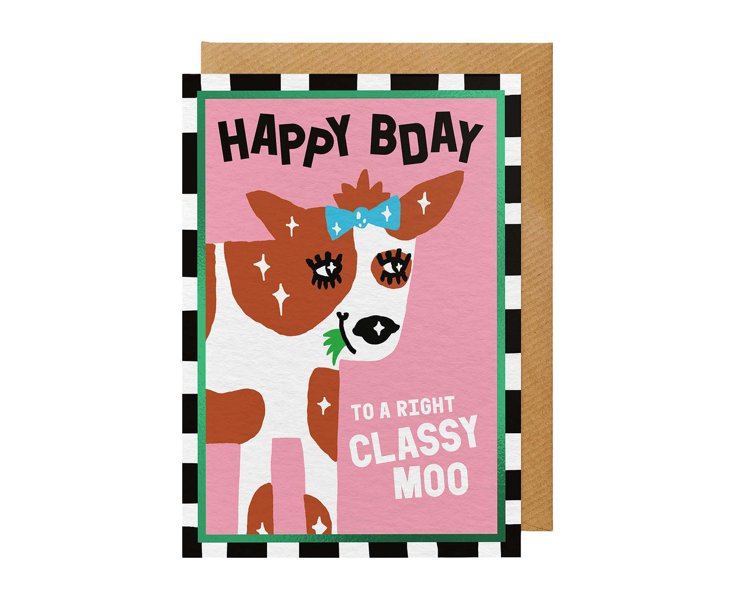 Happy Birthday Classy Moo Cow Birthday Card