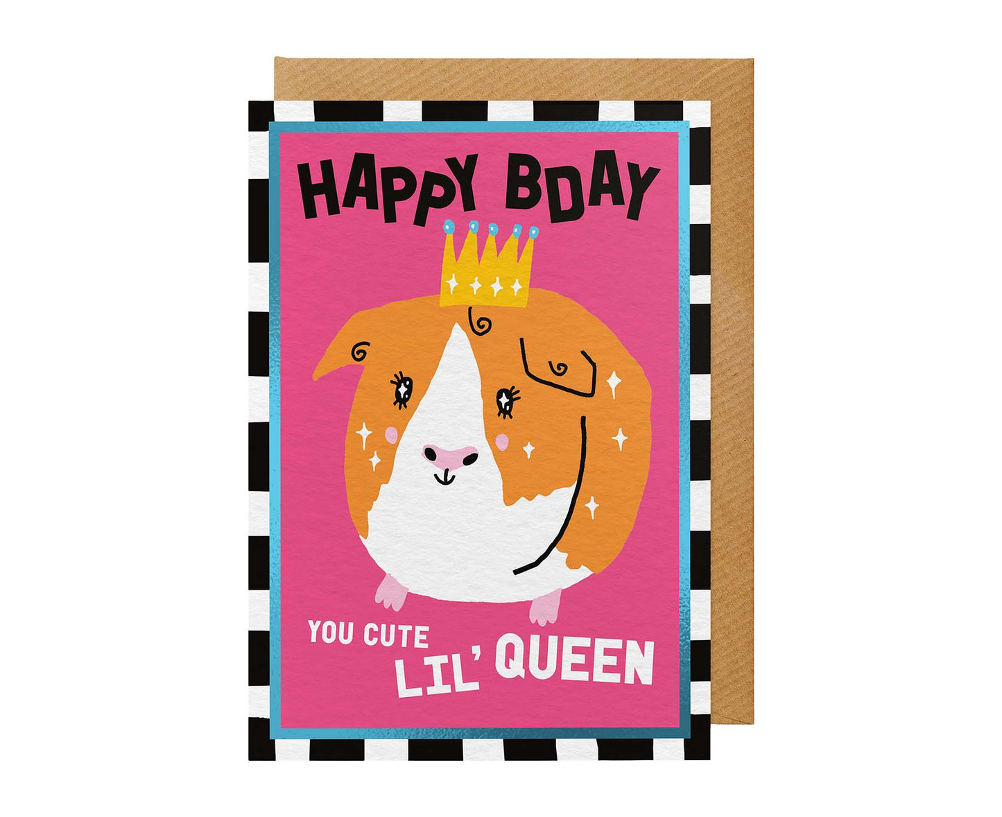 Happy Birthday Cute Lil Queen Guinea Pig Birthday Card