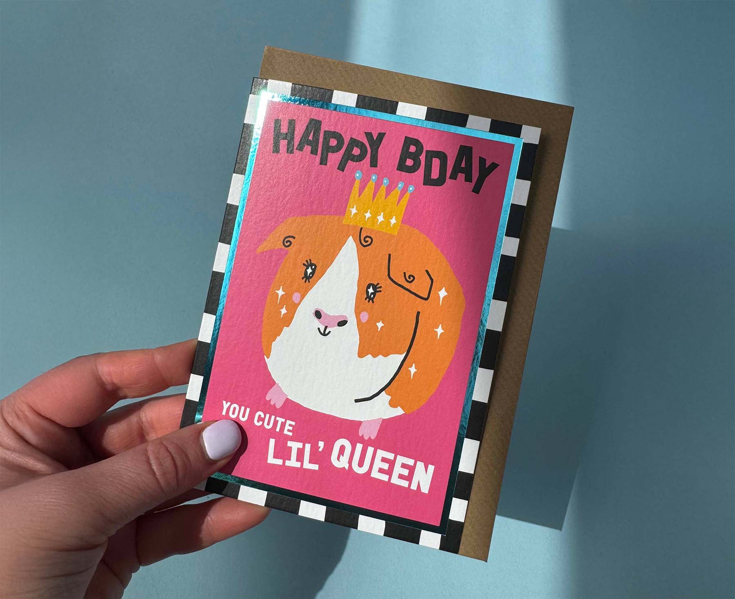 Happy Birthday Cute Lil Queen Guinea Pig Birthday Card