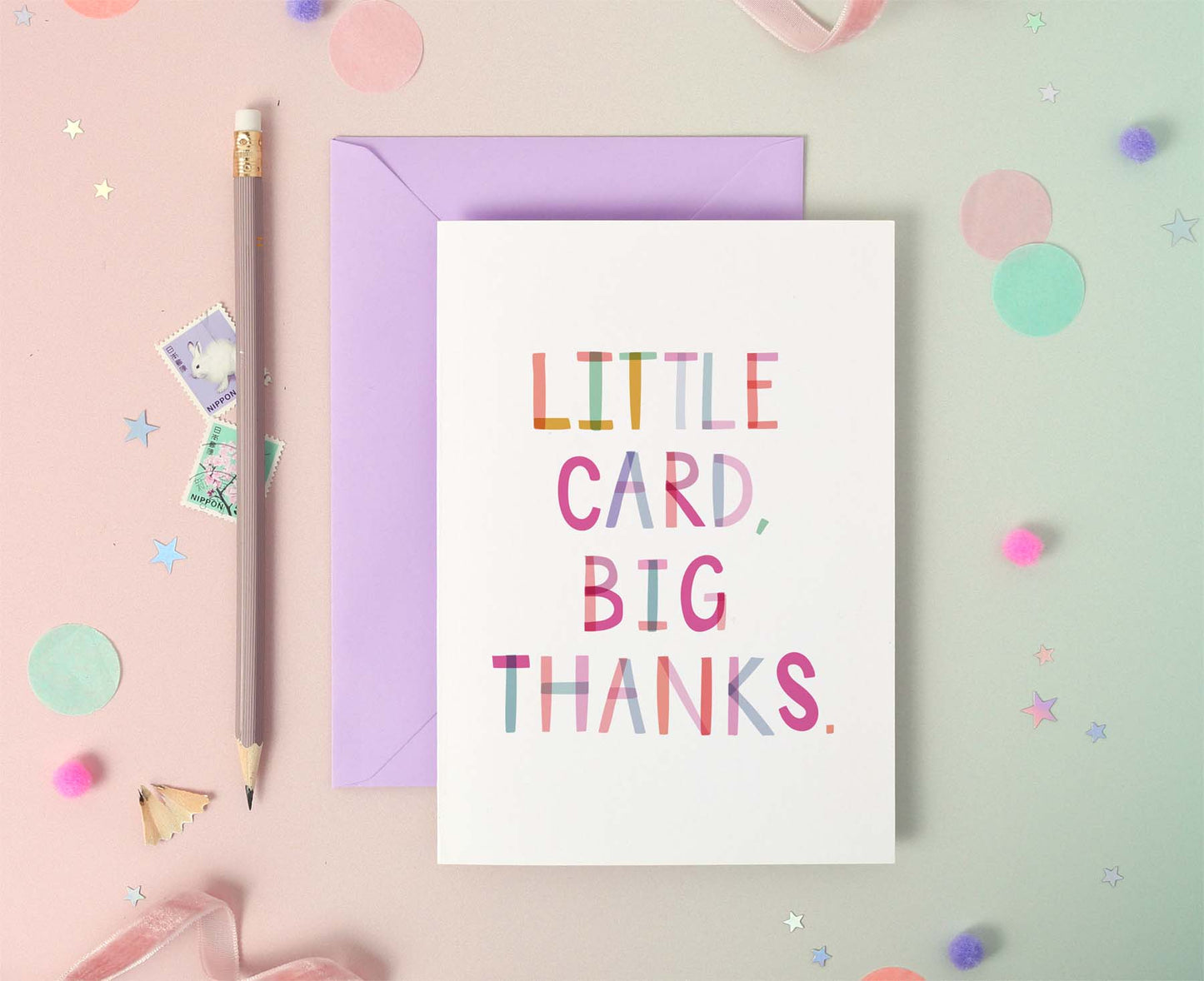 Little Card Big Thanks Multicoloured Foil Thank You Card