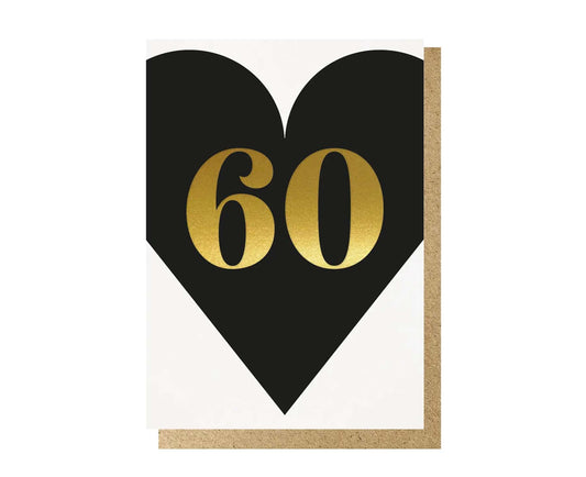 60th Black & Gold Foiled Birthday Card