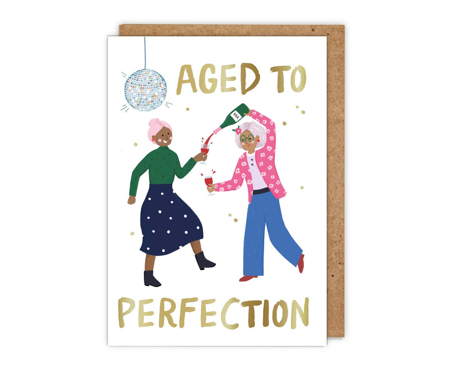 Aged to Perfection Gold Foiled Birthday Card