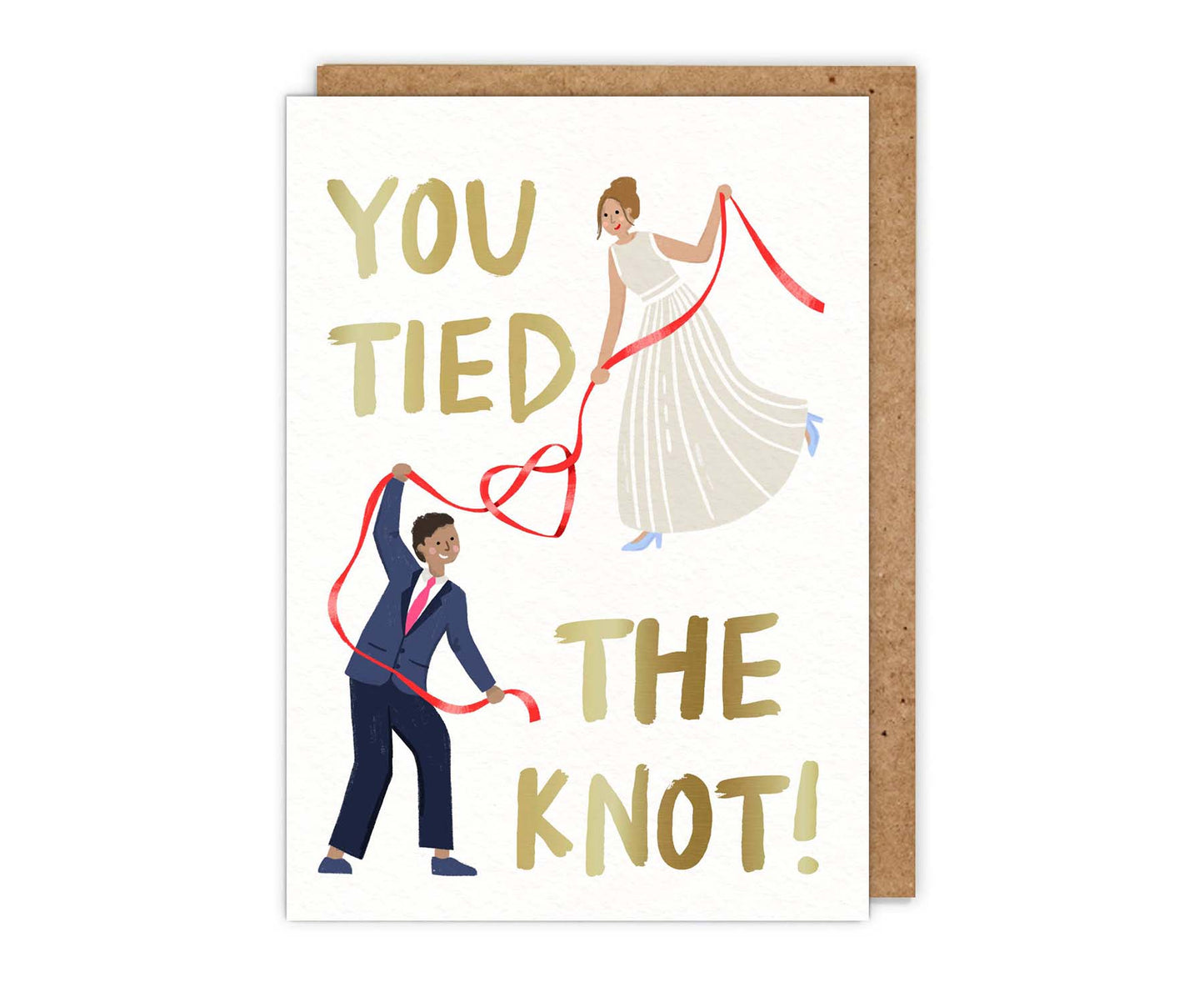You Tied The Knot! Gold Foiled Wedding Card