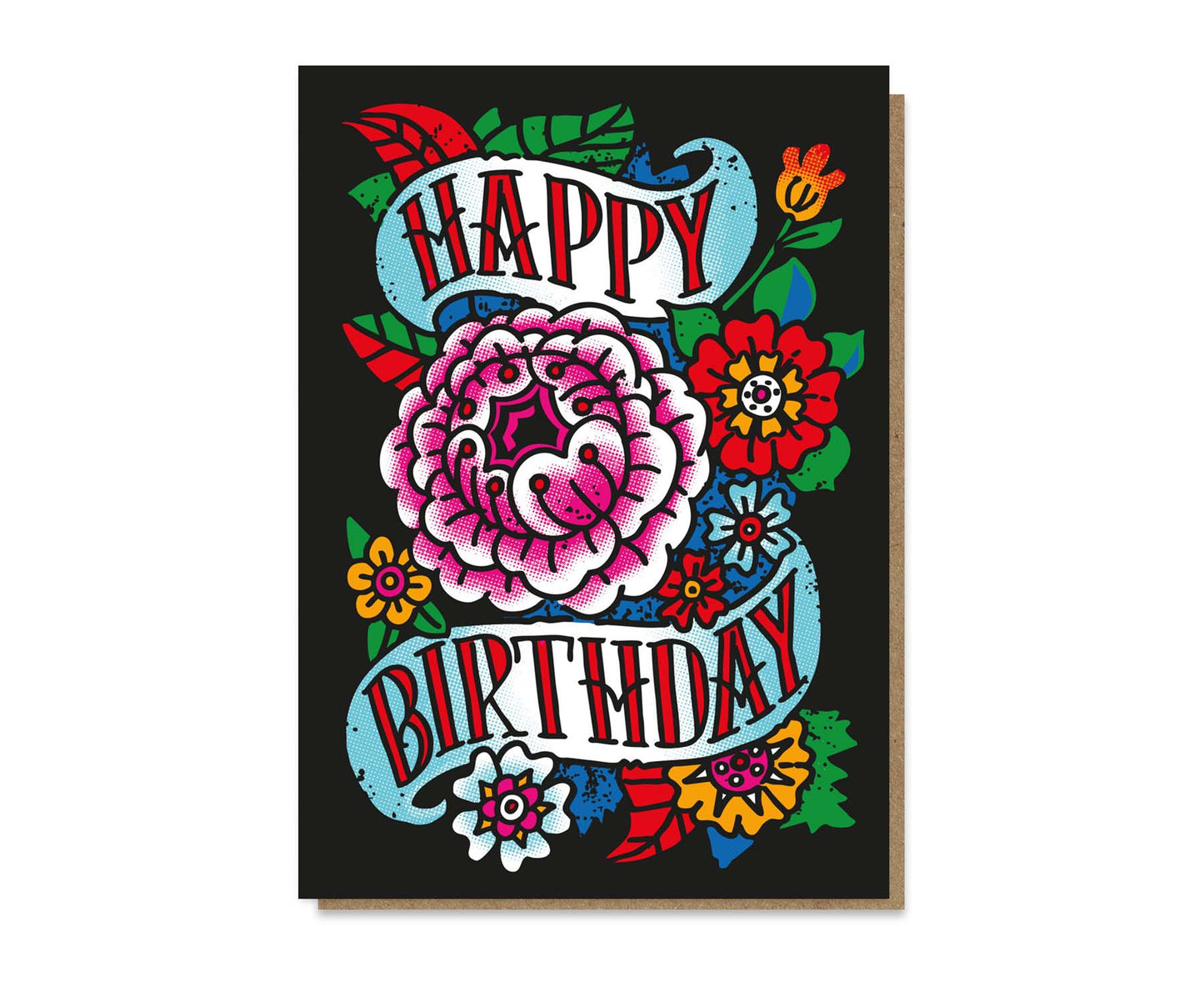 Floral Tattoo Birthday Card