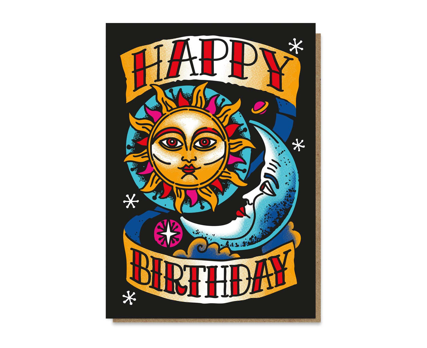 Sun and Moon Tattoo Birthday Card