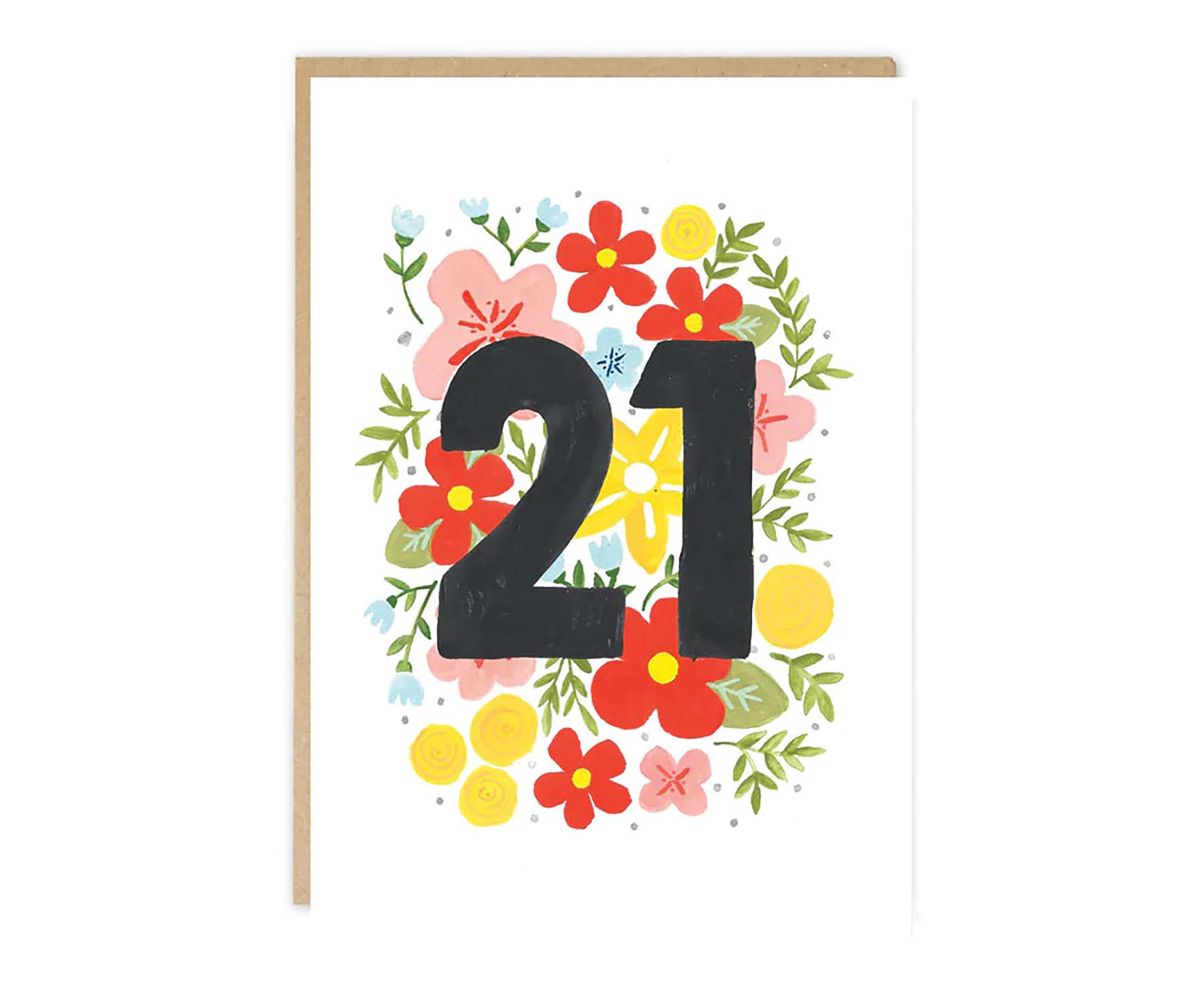 Floral 21st Birthday Card – The Letter Arty