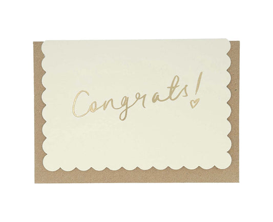 Scallop Gold Foiled Congrats! Blush Congratulations Card