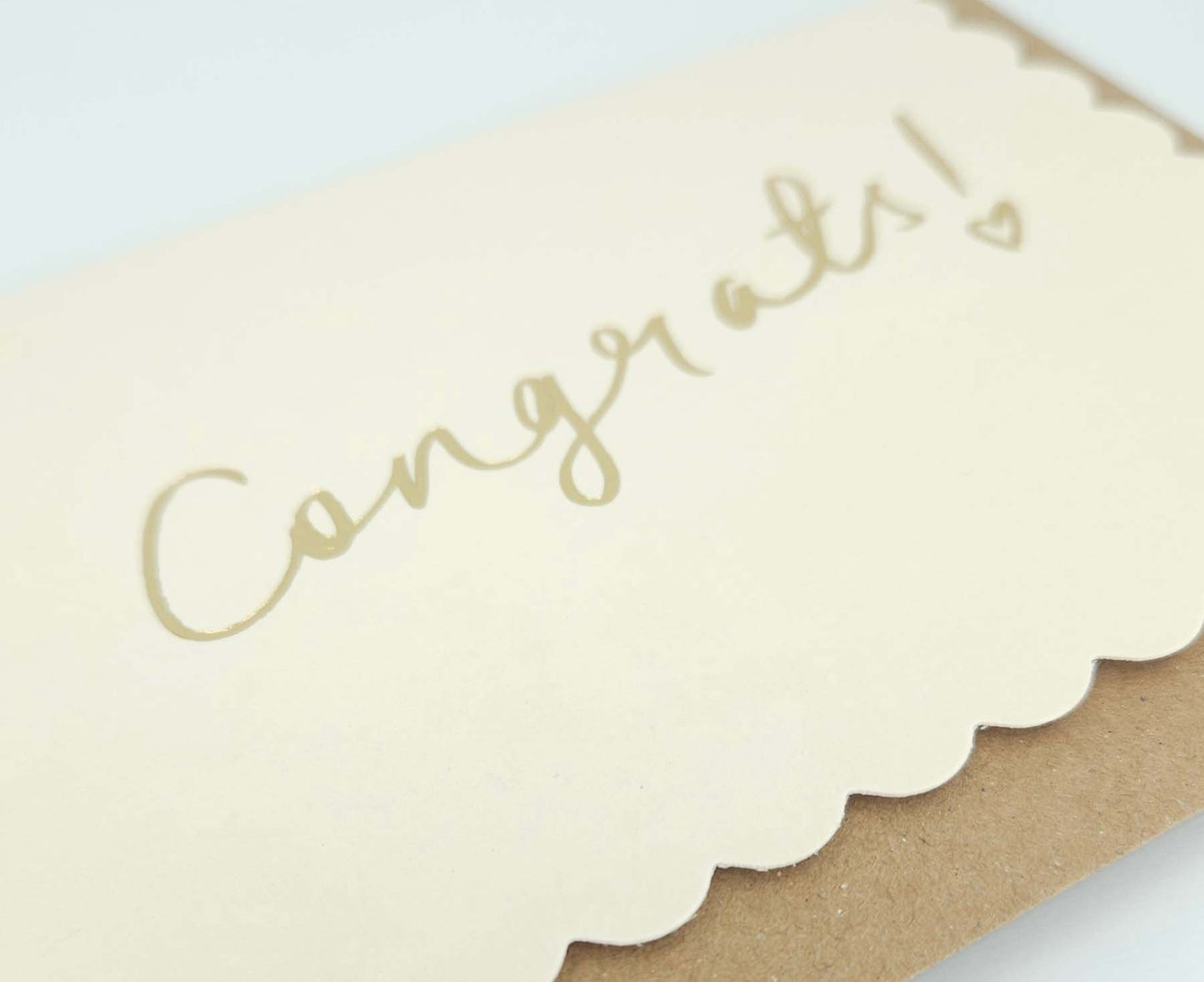 Scallop Gold Foiled Congrats! Blush Congratulations Card