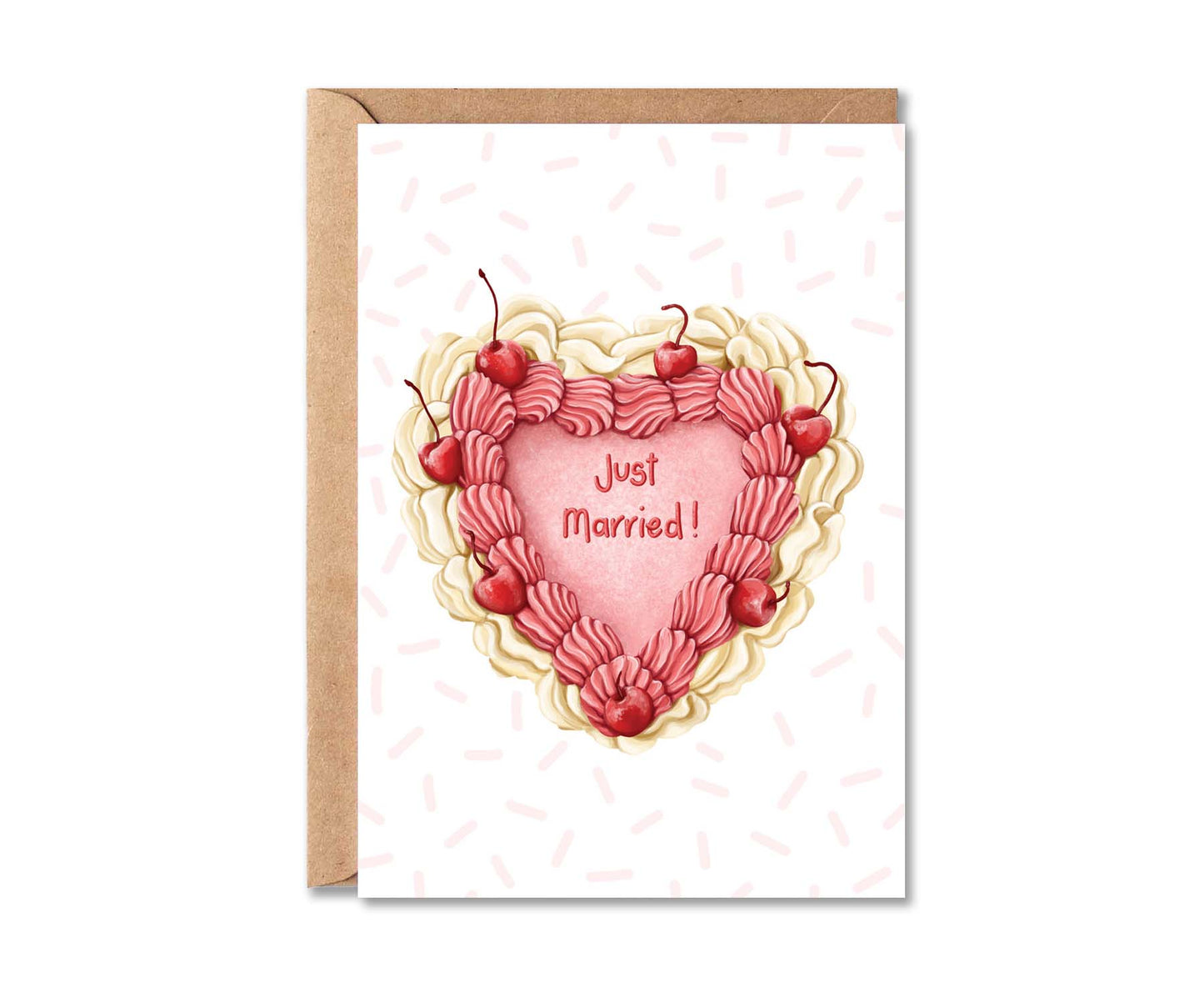 Just Married Cake Wedding Card