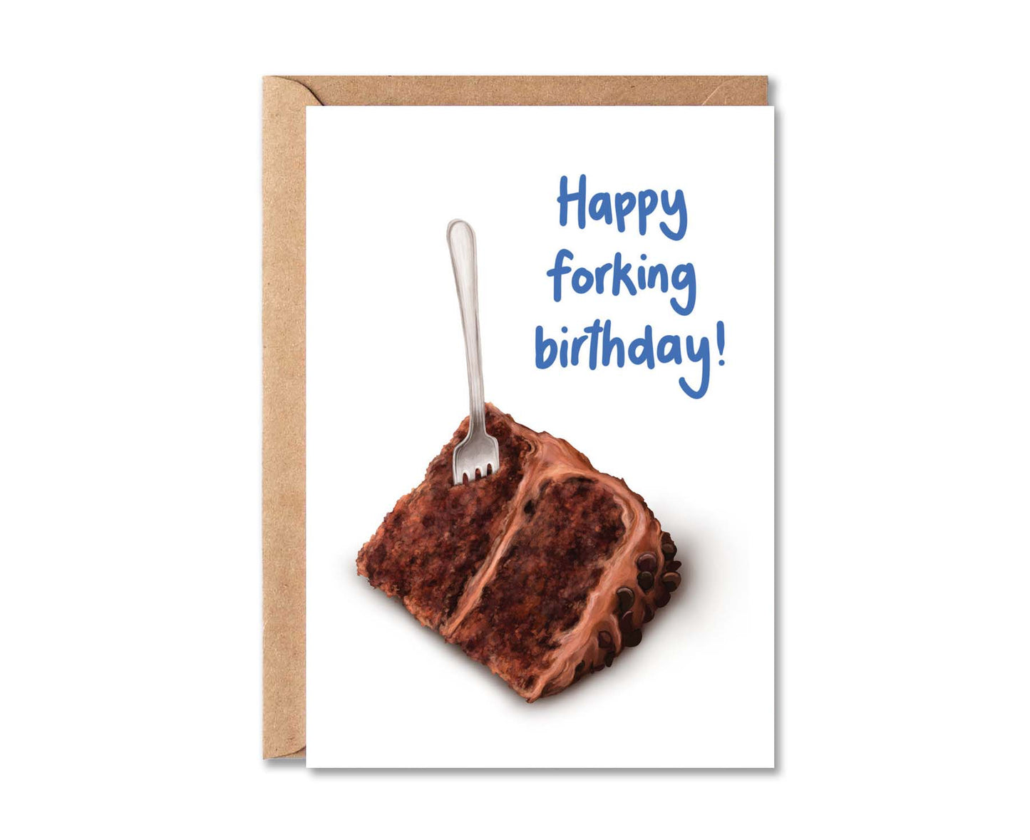 Happy Forking Birthday Cake Birthday Card