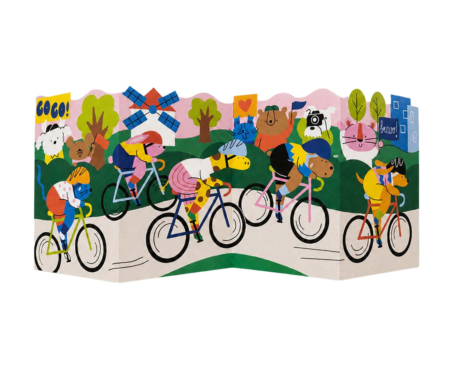 Le Tour Cycling Race Concertina Card