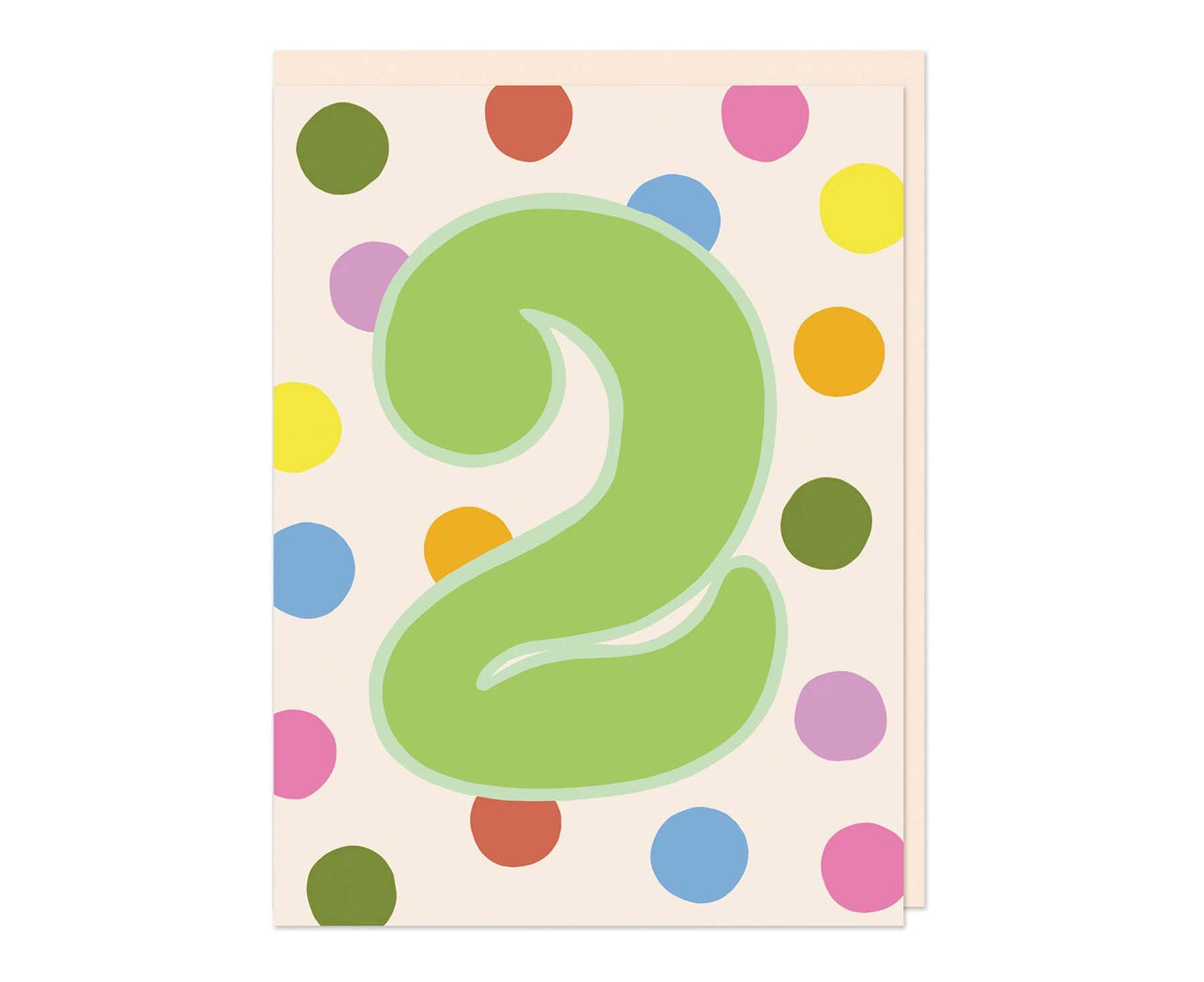 Spotty 2 embossed mini 2nd Birthday Card