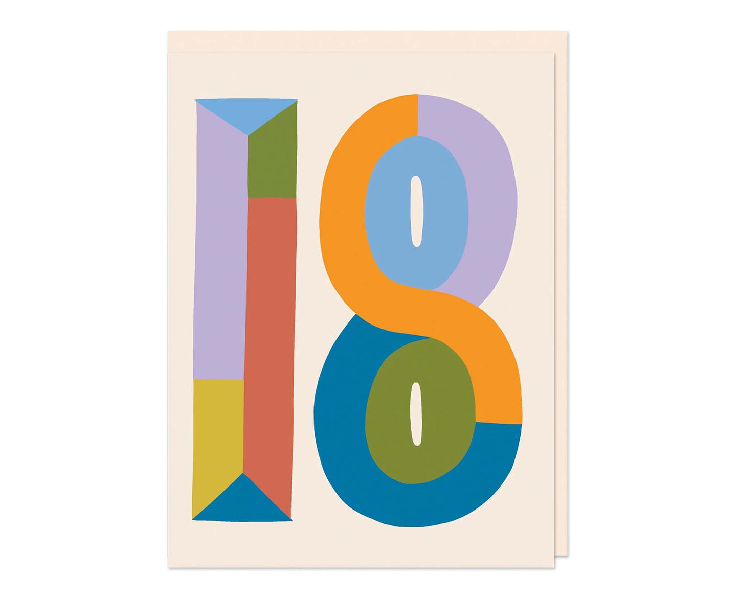 Bold Colourful 18 embossed mini 18th Birthday Card