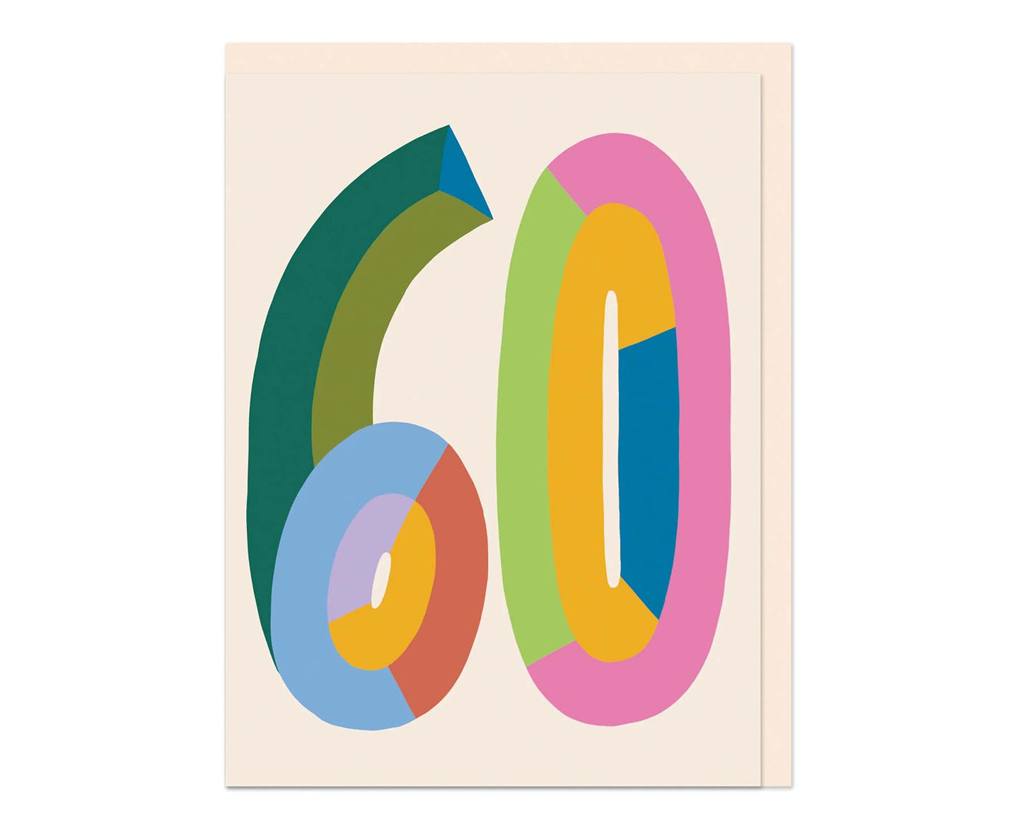 Bold Colourful 60 embossed mini 60th Birthday Card