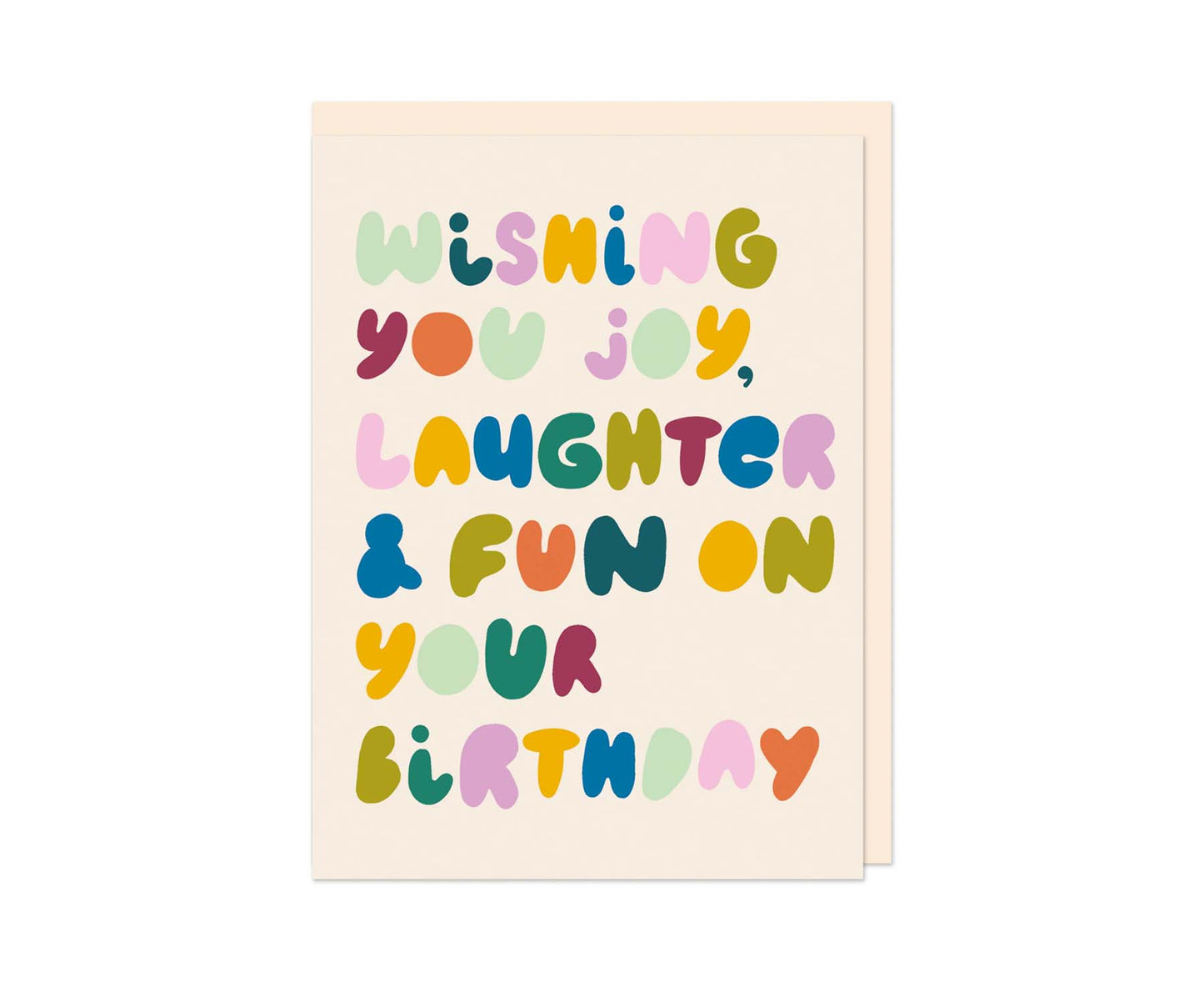Wishing You Joy, Laughter & Fun embossed mini birthday card