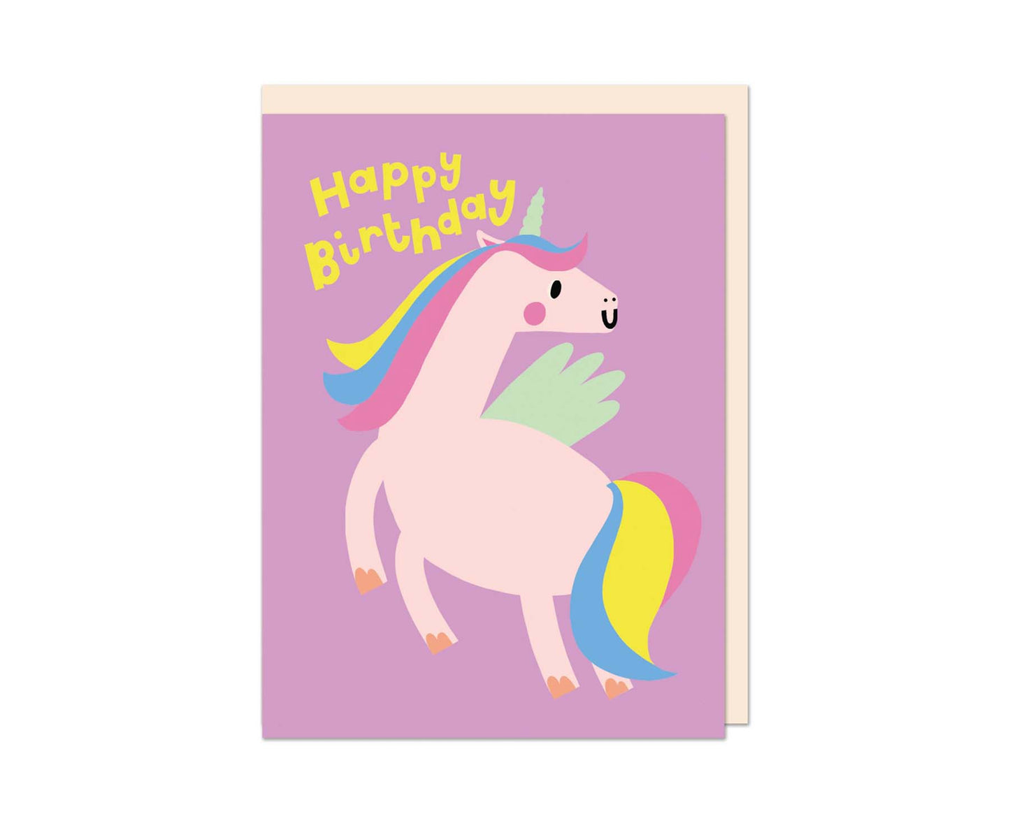 Unicorn embossed mini kids birthday card