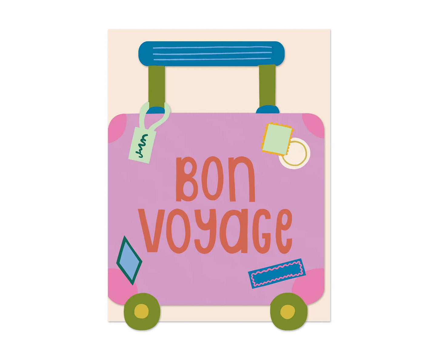 Bon Voyage Suitcase die cut mini card