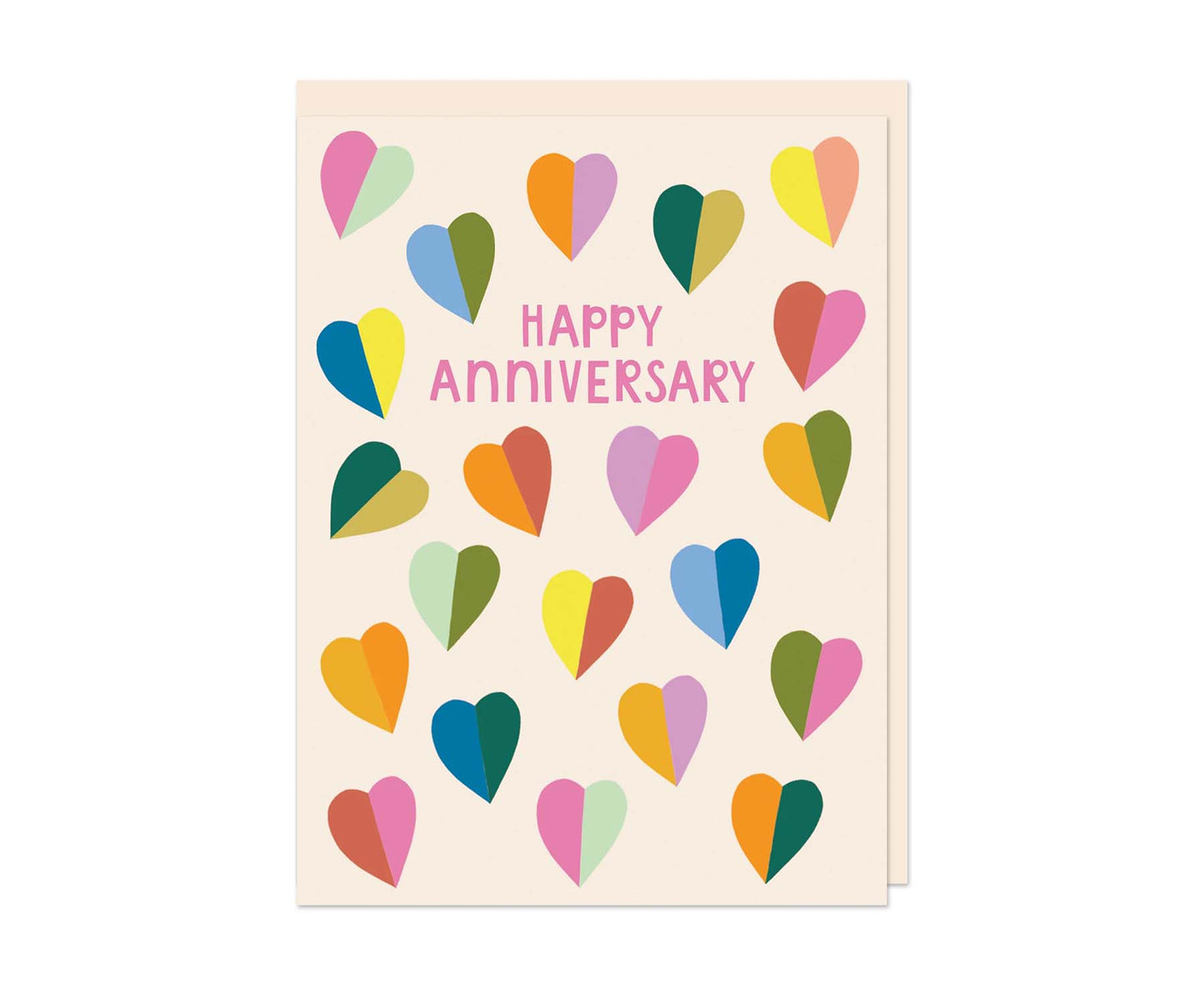Happy Anniversary Hearts embossed mini anniversary card