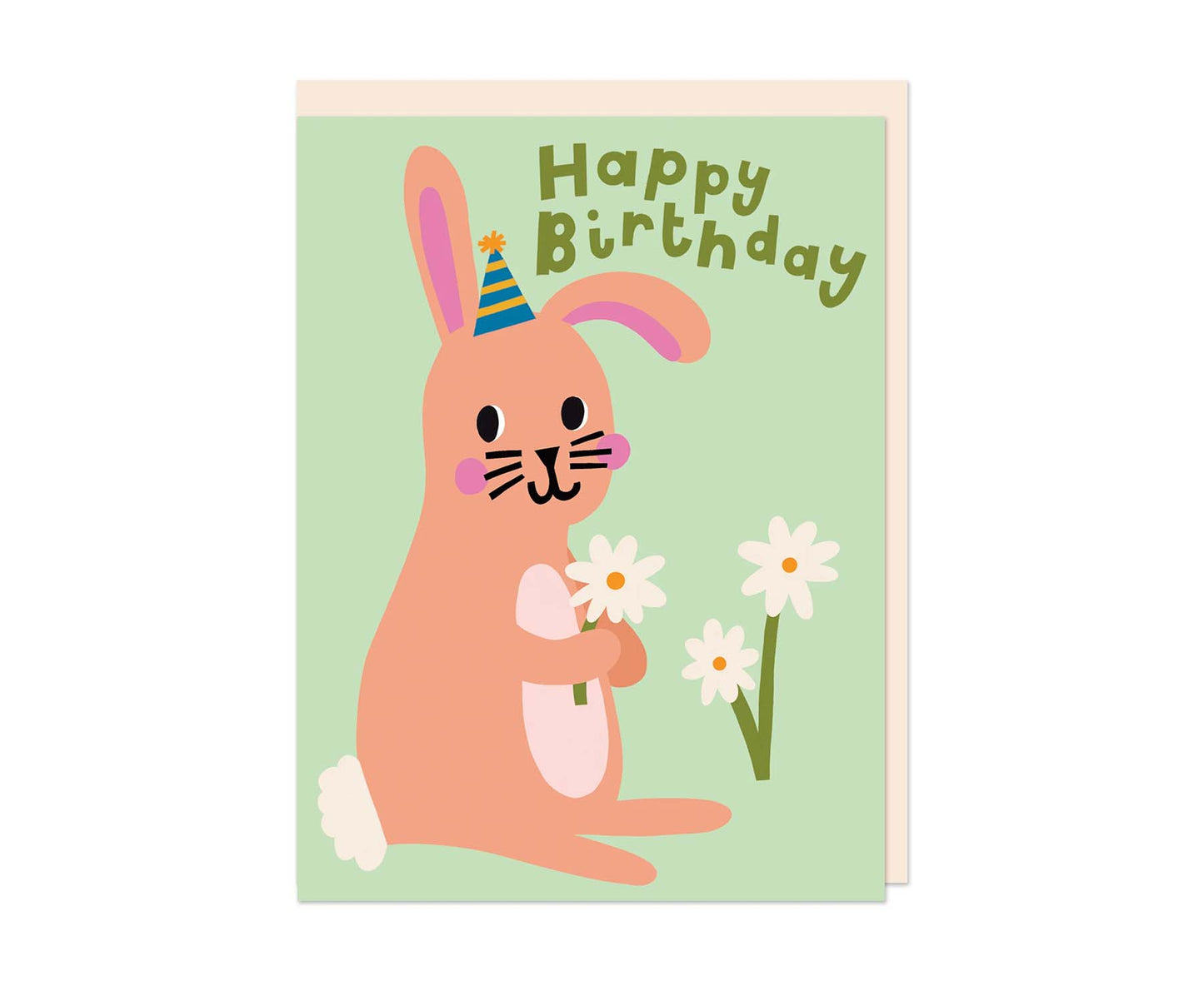 Bunny Rabbit embossed mini kids birthday card