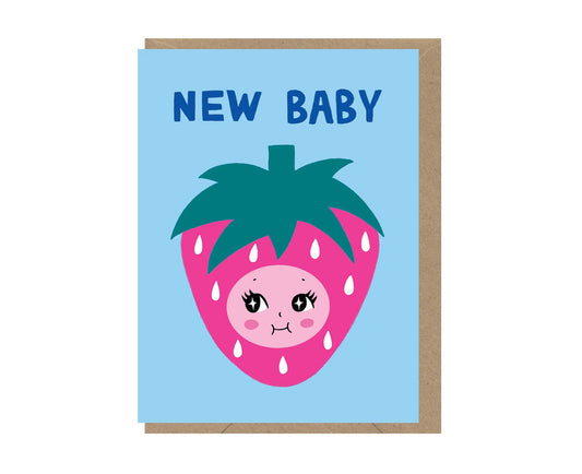 Cute Strawberry New Baby mini card