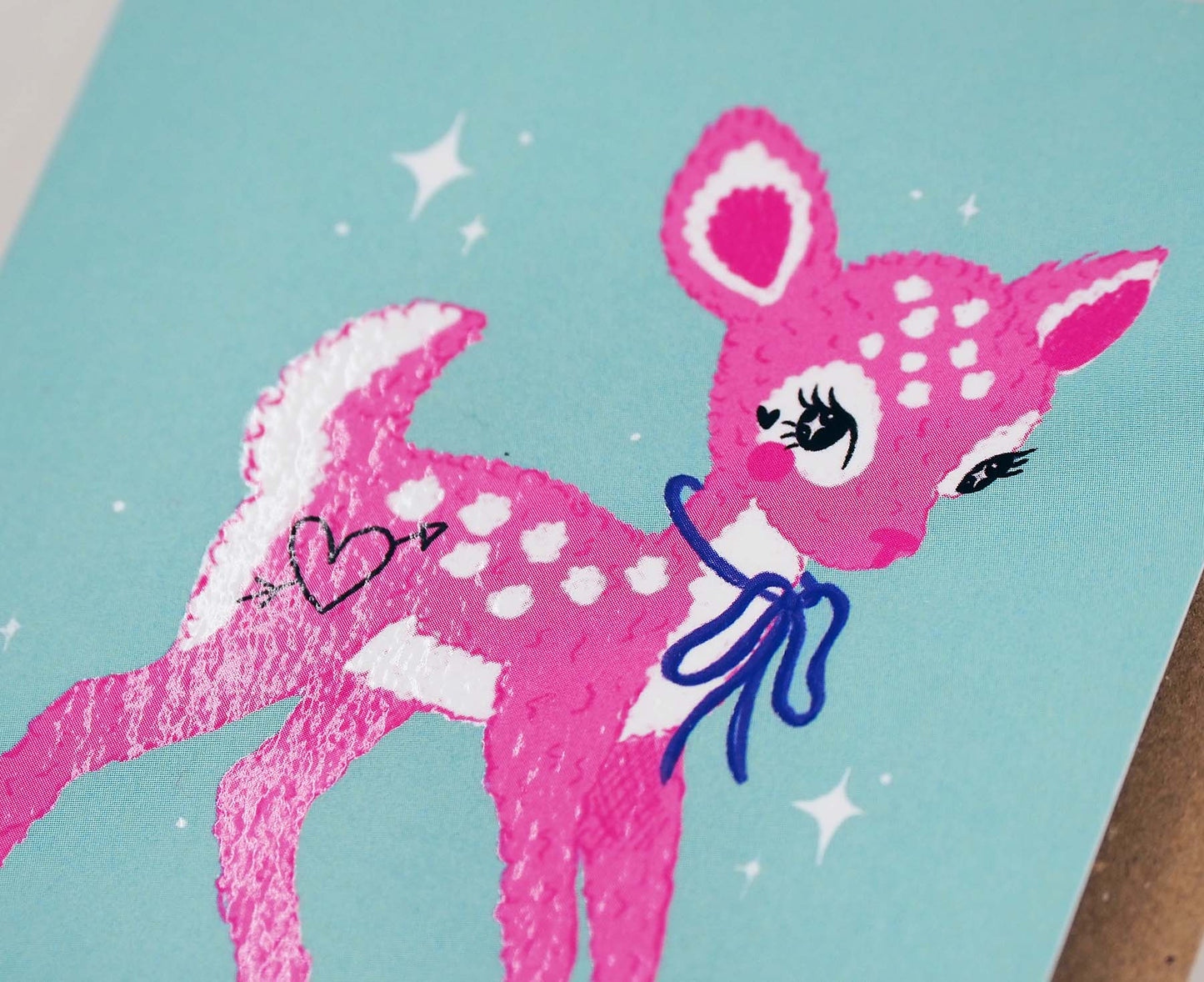 Cute Baby Deer mini blank card
