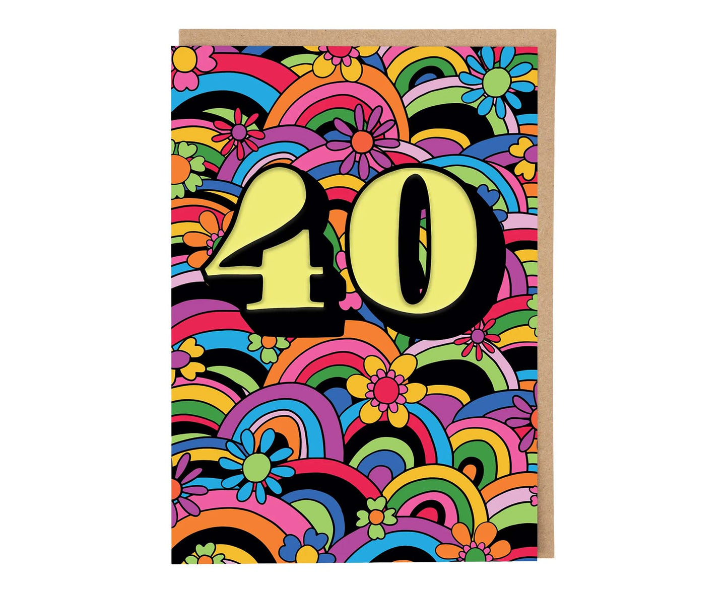Funky Embossed 40th Birthday Card