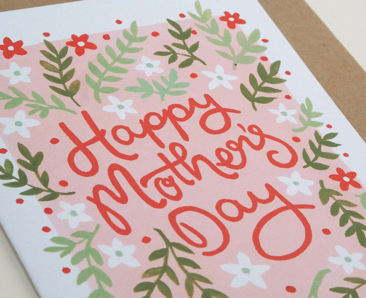 Pink and Red Floral 'Happy Mother's Day' Card