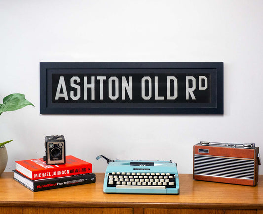 Ashton Old Road 1960s Framed Bus Blind