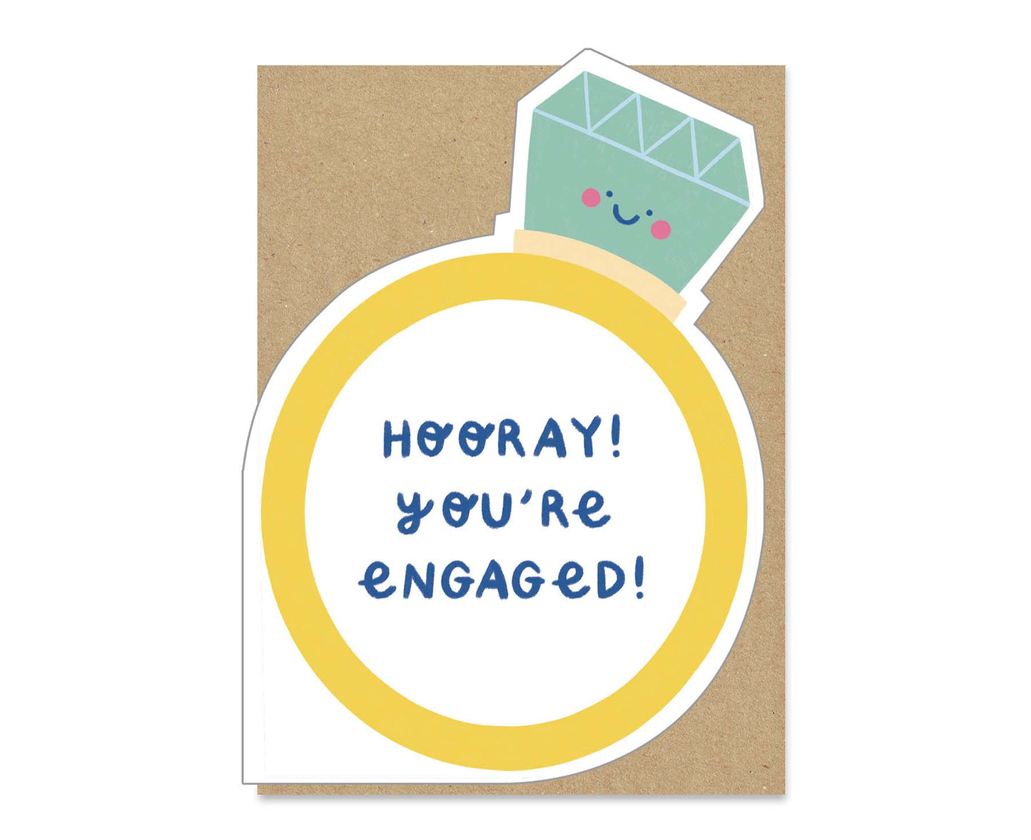 Diamond Ring Die Cut Engagement Card