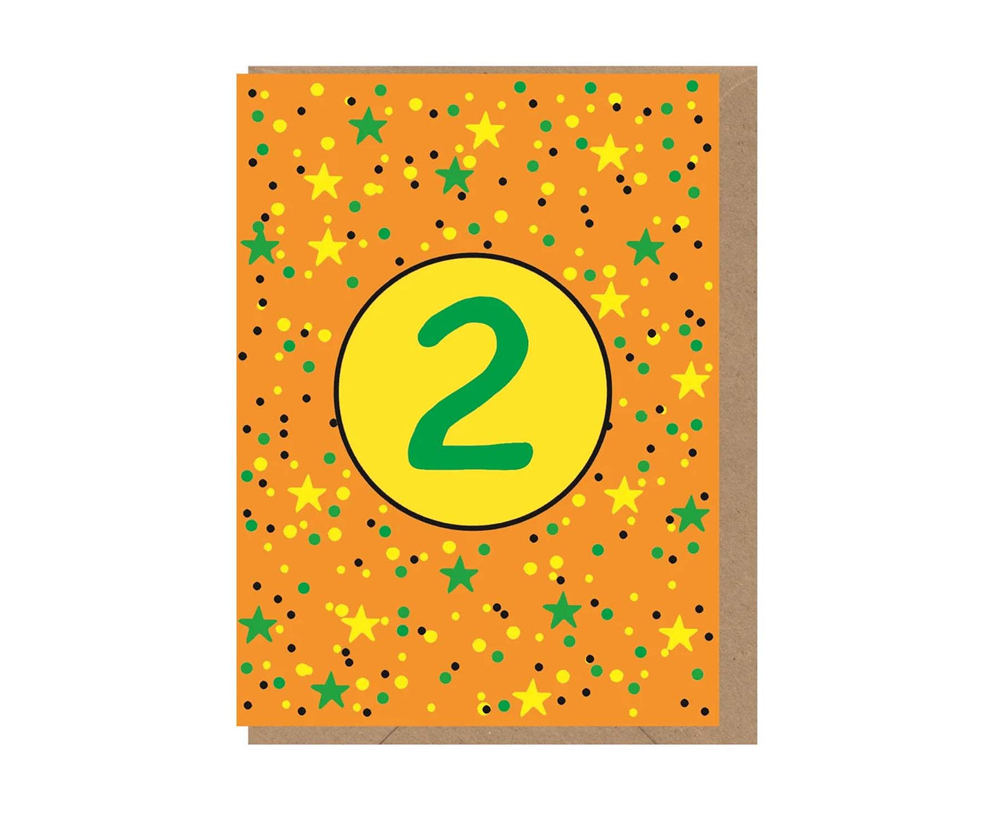 2nd Birthday Neon embossed mini card