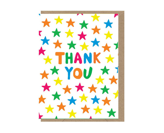 Thank You Stars embossed mini thank you card