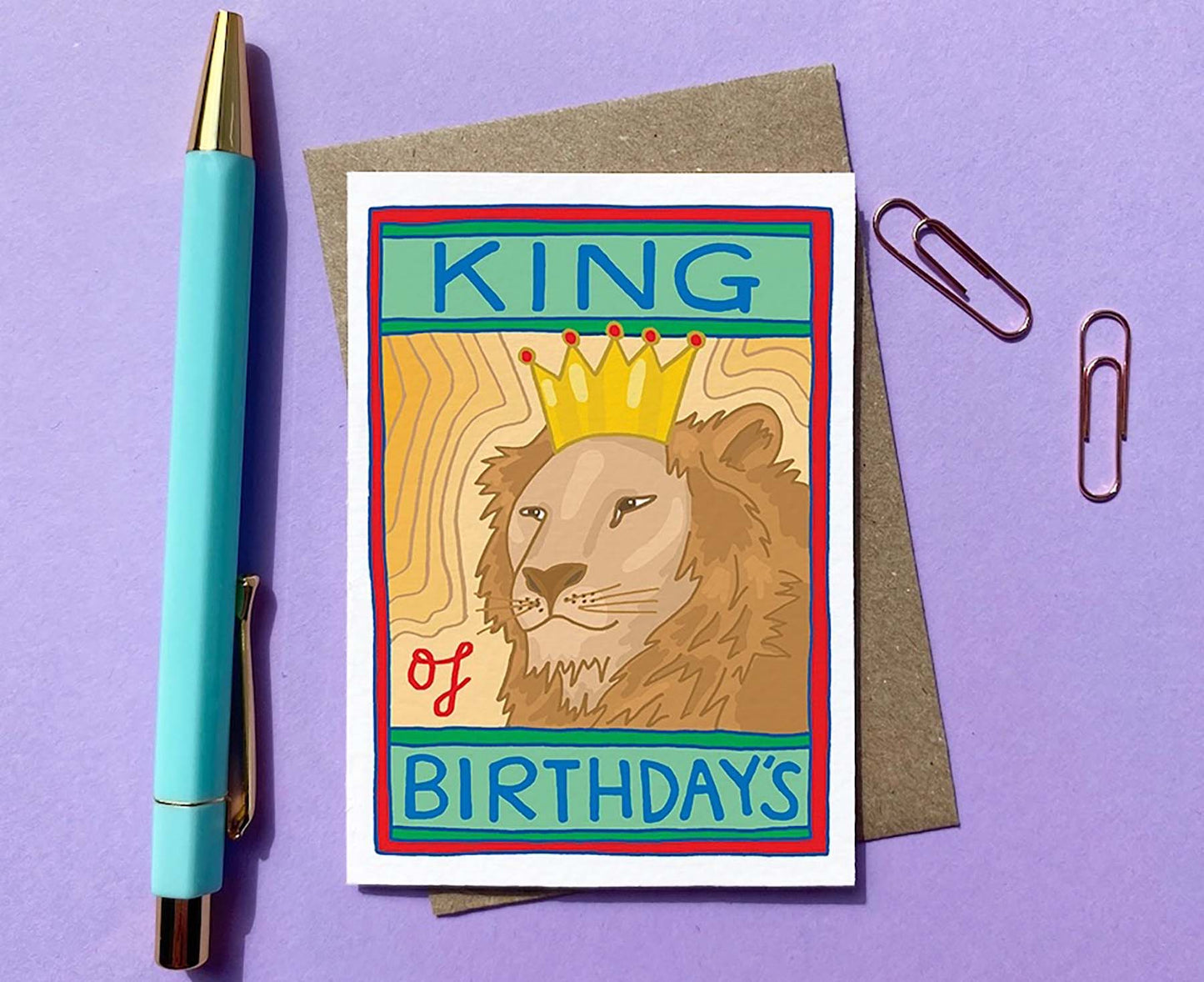 King of Birthdays Lion Matchbox Mini Birthday Card