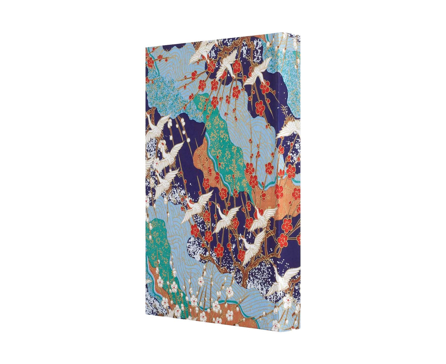 A5 Hardback Heritage Notebook Blue Cranes Collage Plain Pages