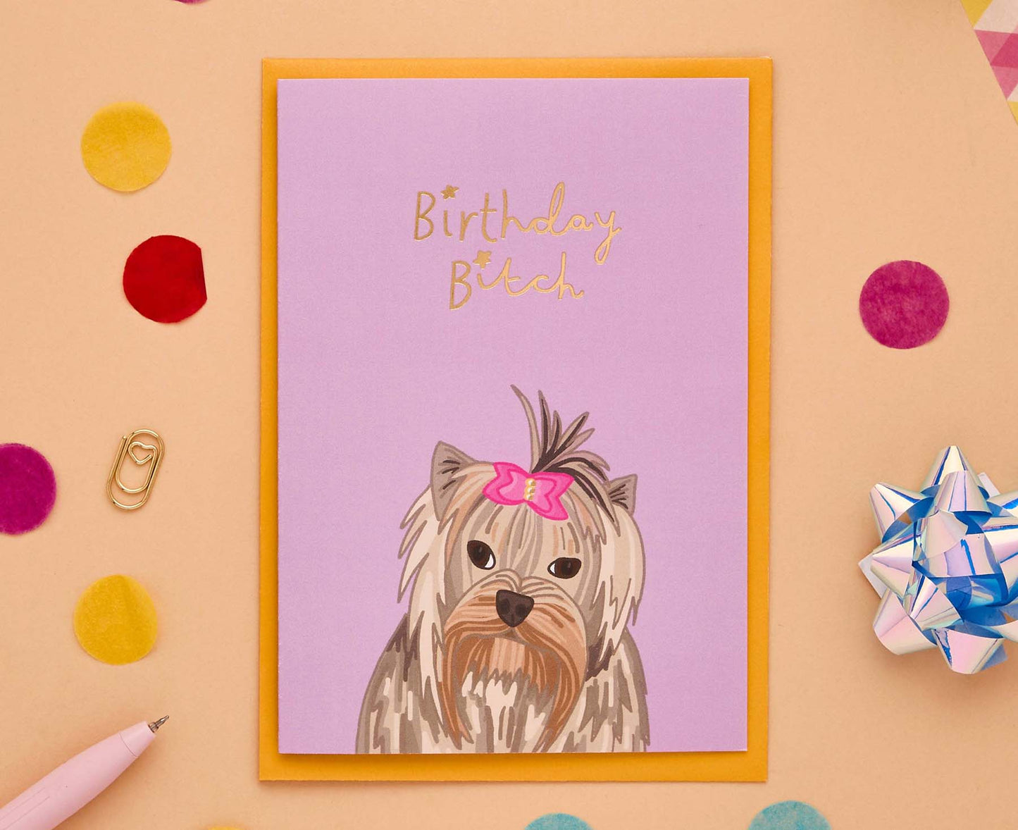 Birthday Bitch Gold Foiled Birthday Card