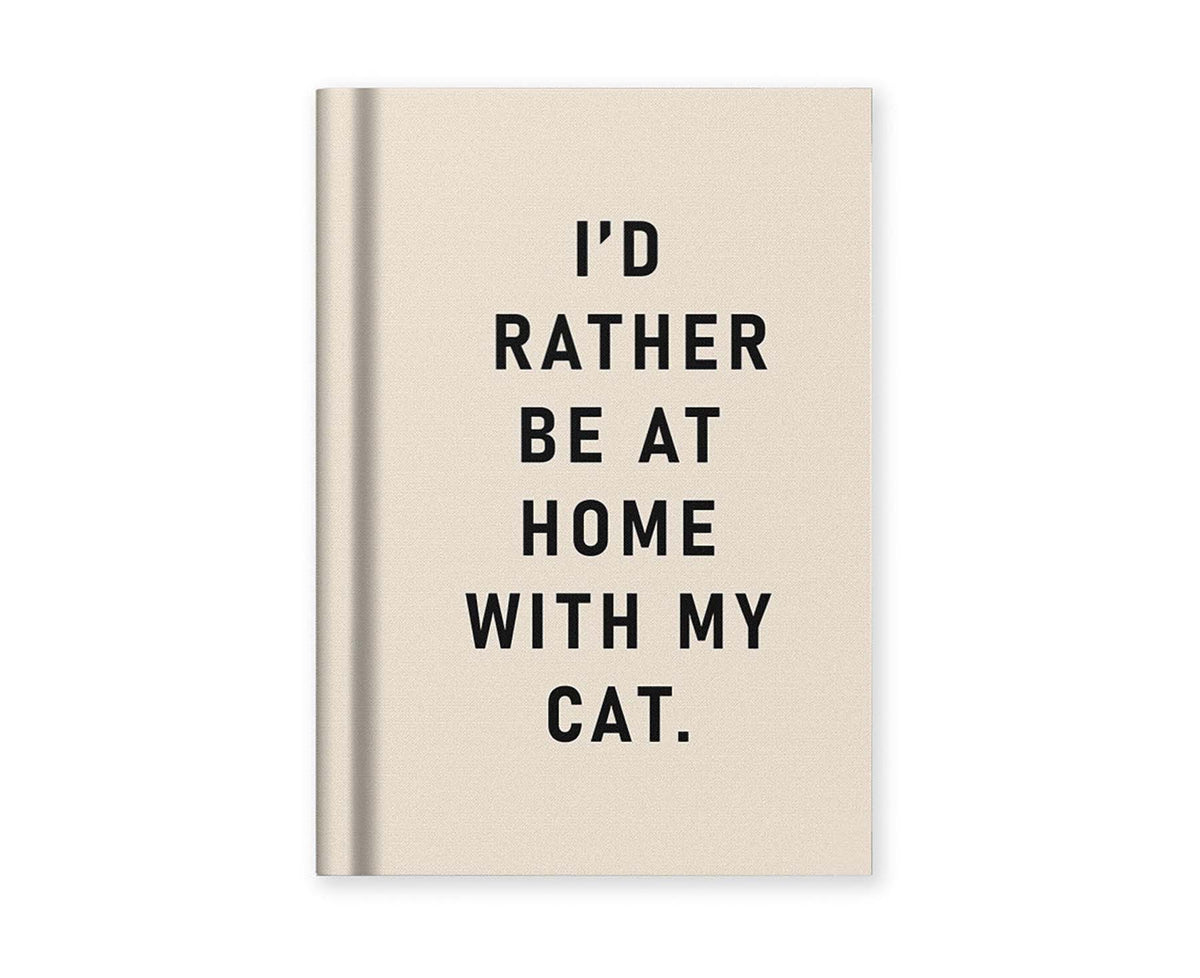 I'd Rather Be At Home With my Cat A7 Fabric Hardback Notebook
