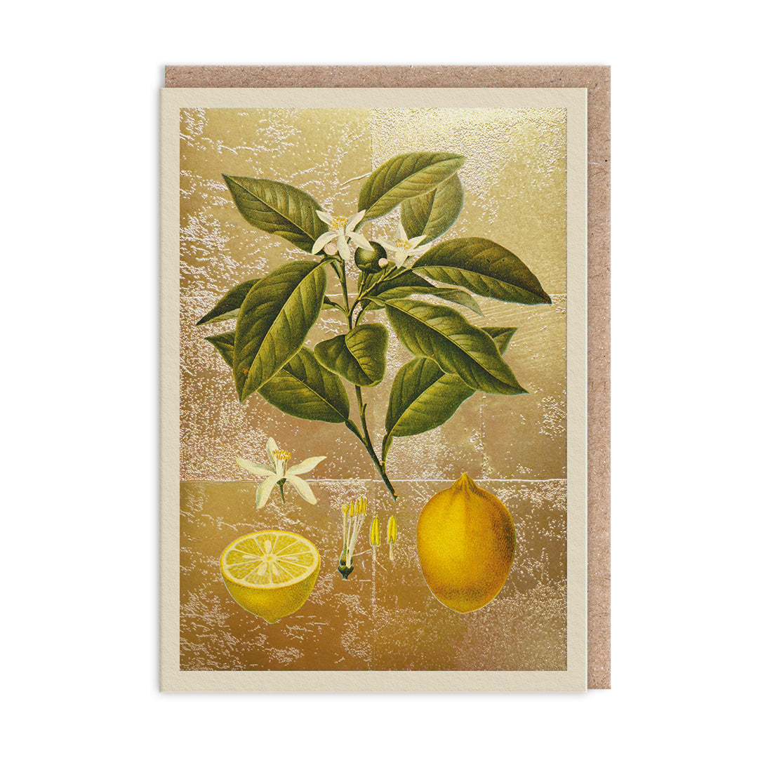 Lemons Gold Foiled Art Card
