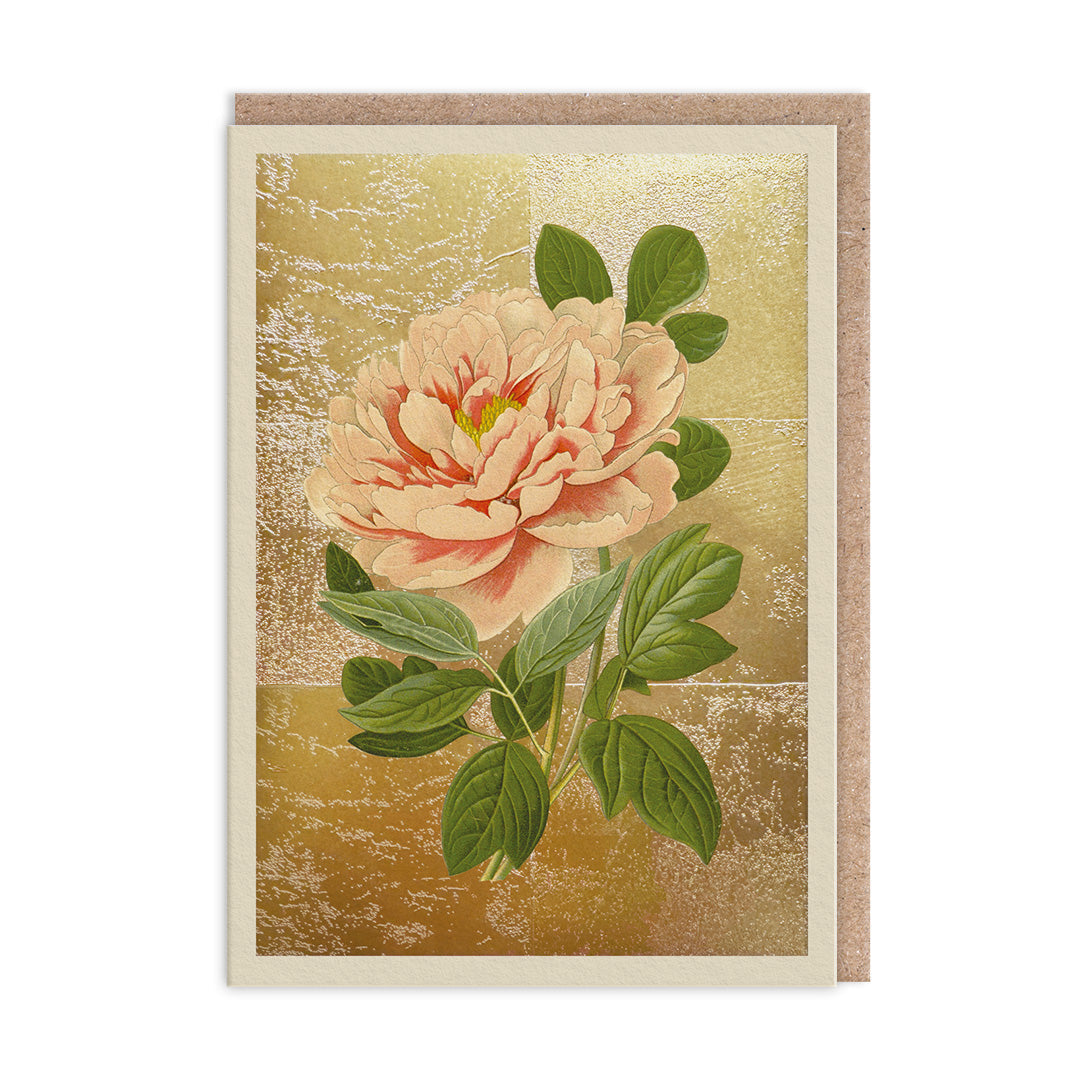 Tree Peony Gold Foiled Art Card