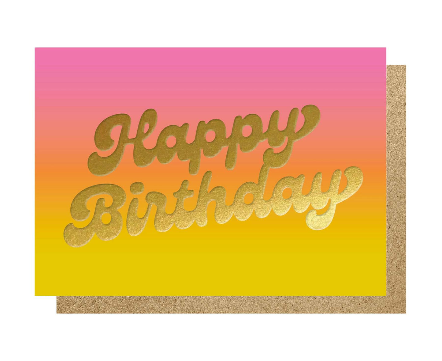 Happy Birthday Ombre Gold Foiled Birthday Card