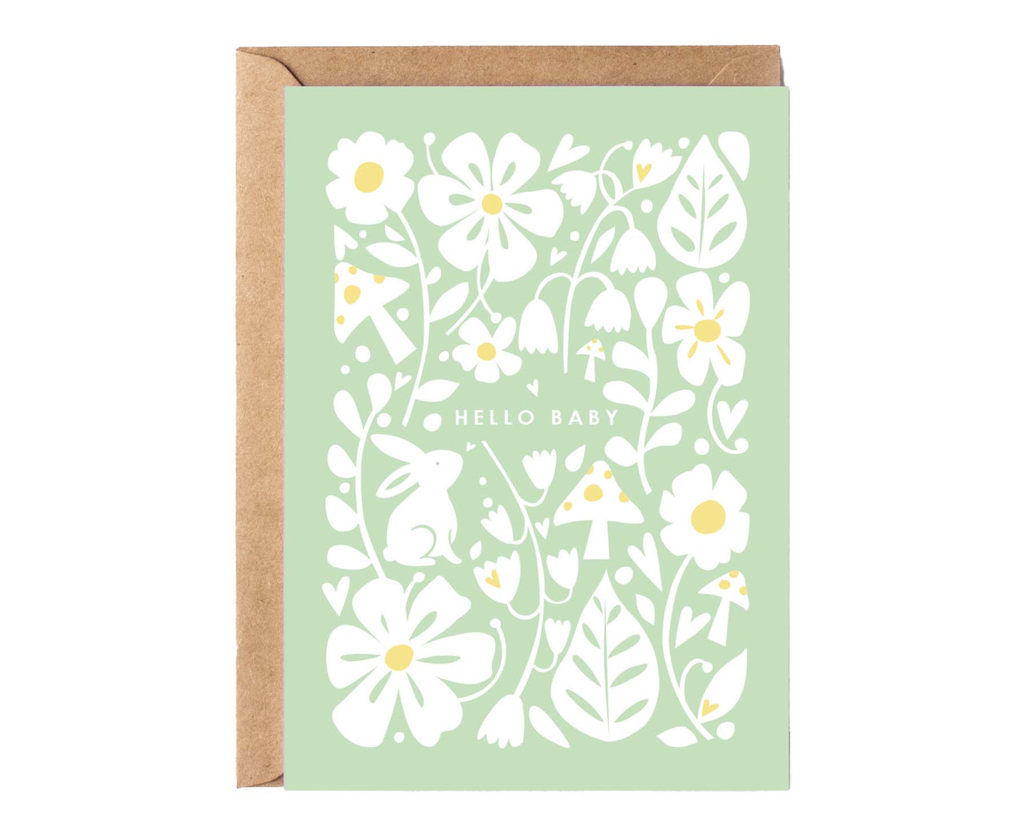 Hello Baby Floral New Baby Card