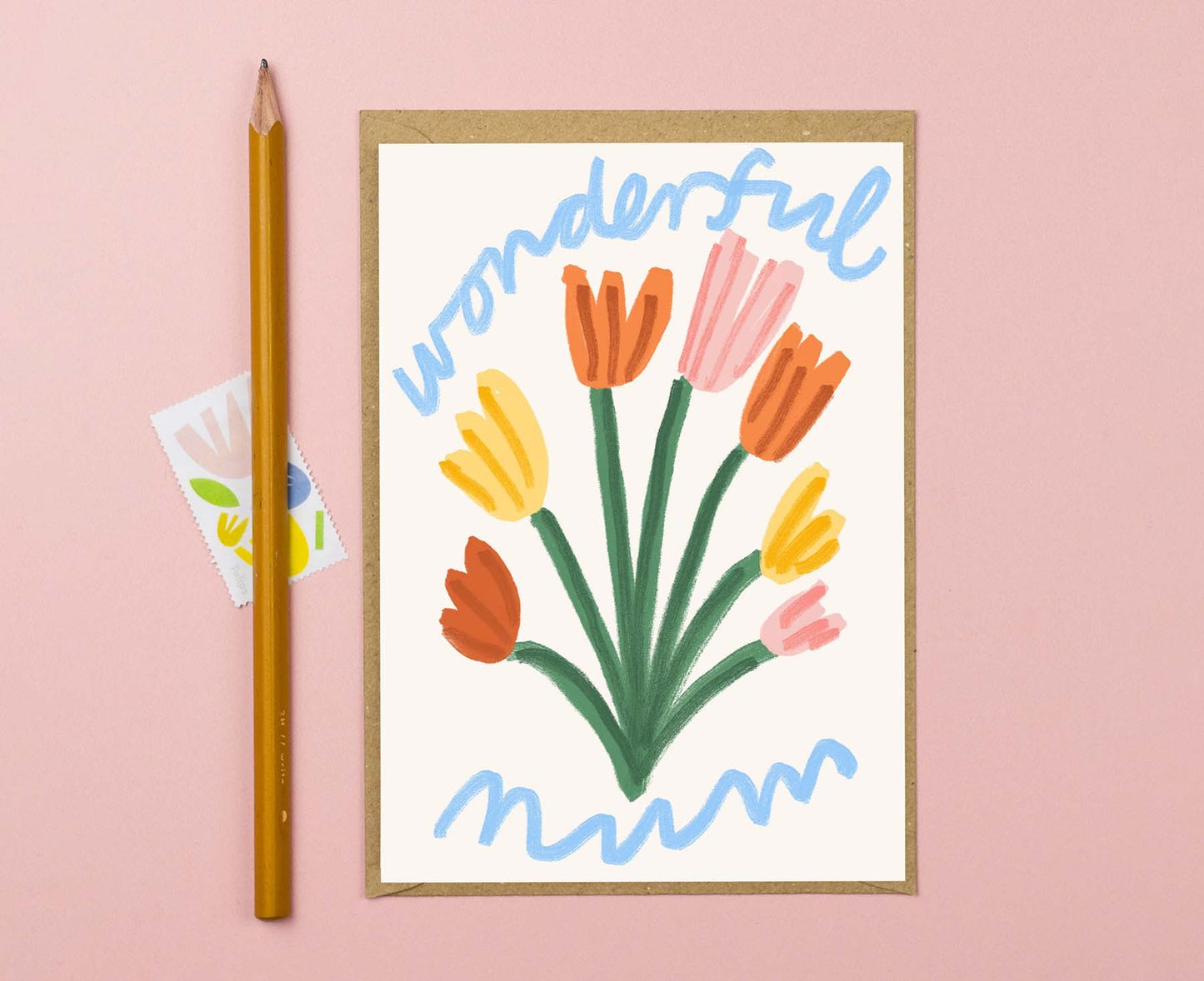 Wonderful Mum Flowers Illustrated Mother's Day Card