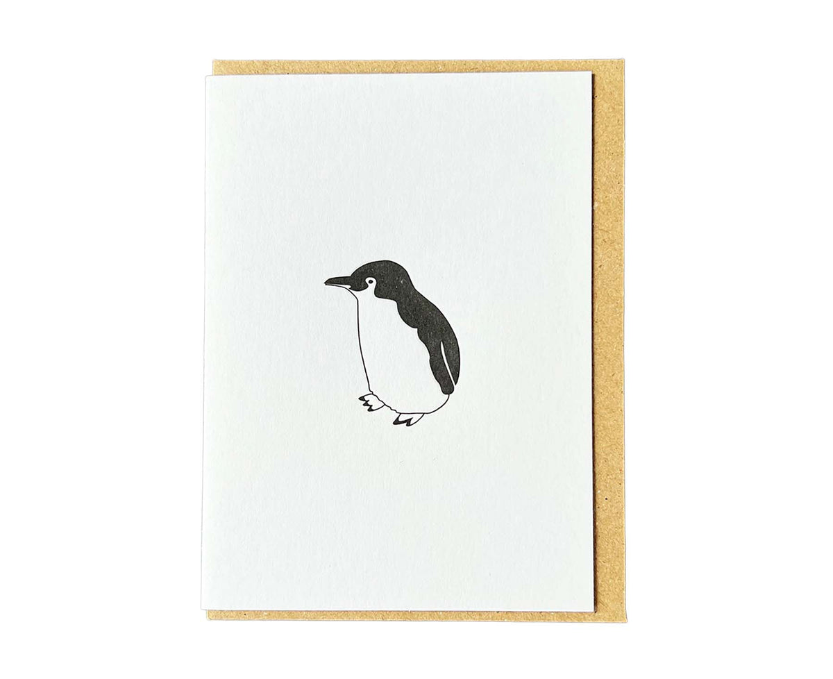 Little Blue Penguin Mini Letterpress Christmas card
