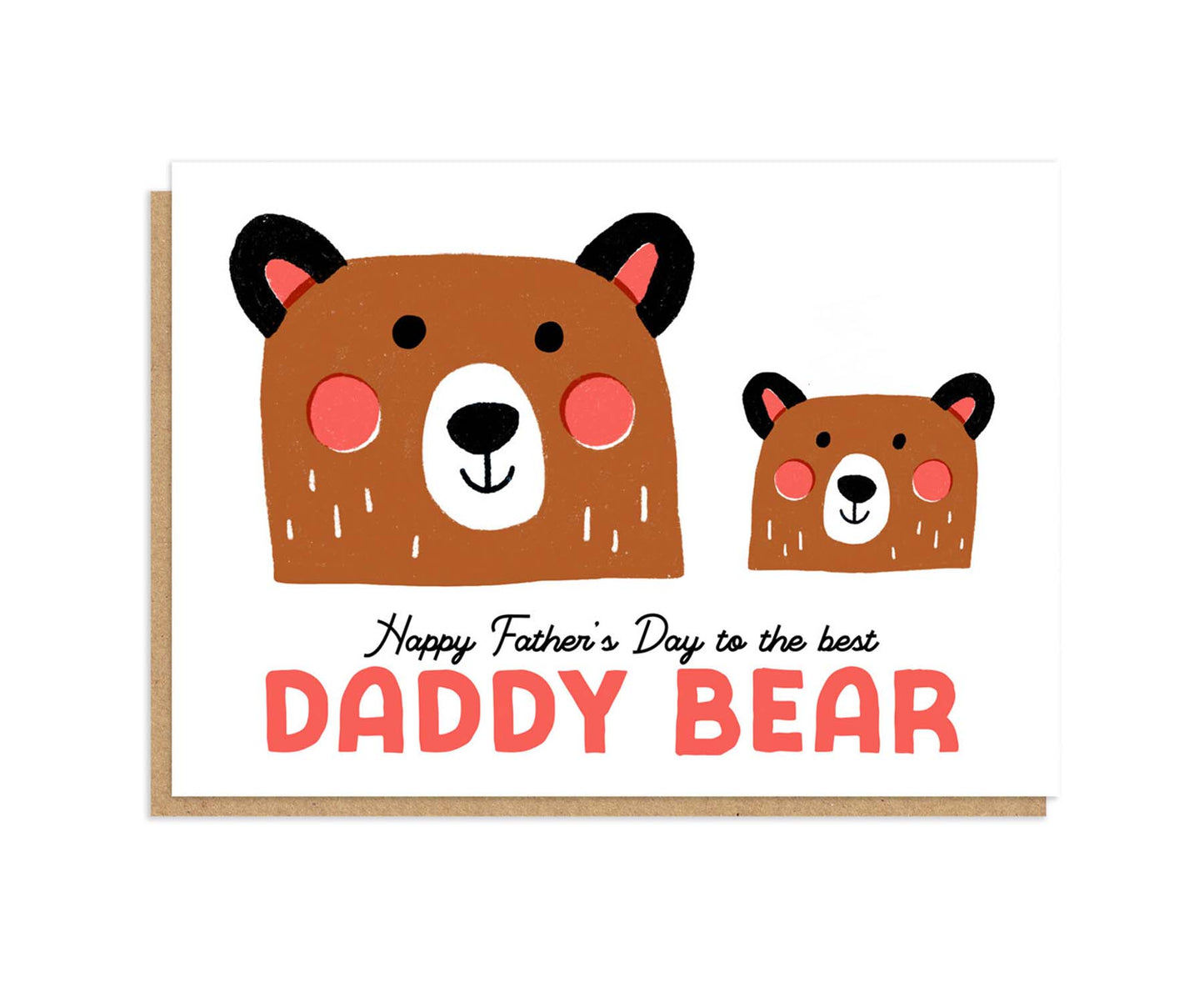 Daddy Bear Letterpress Father's Day Card
