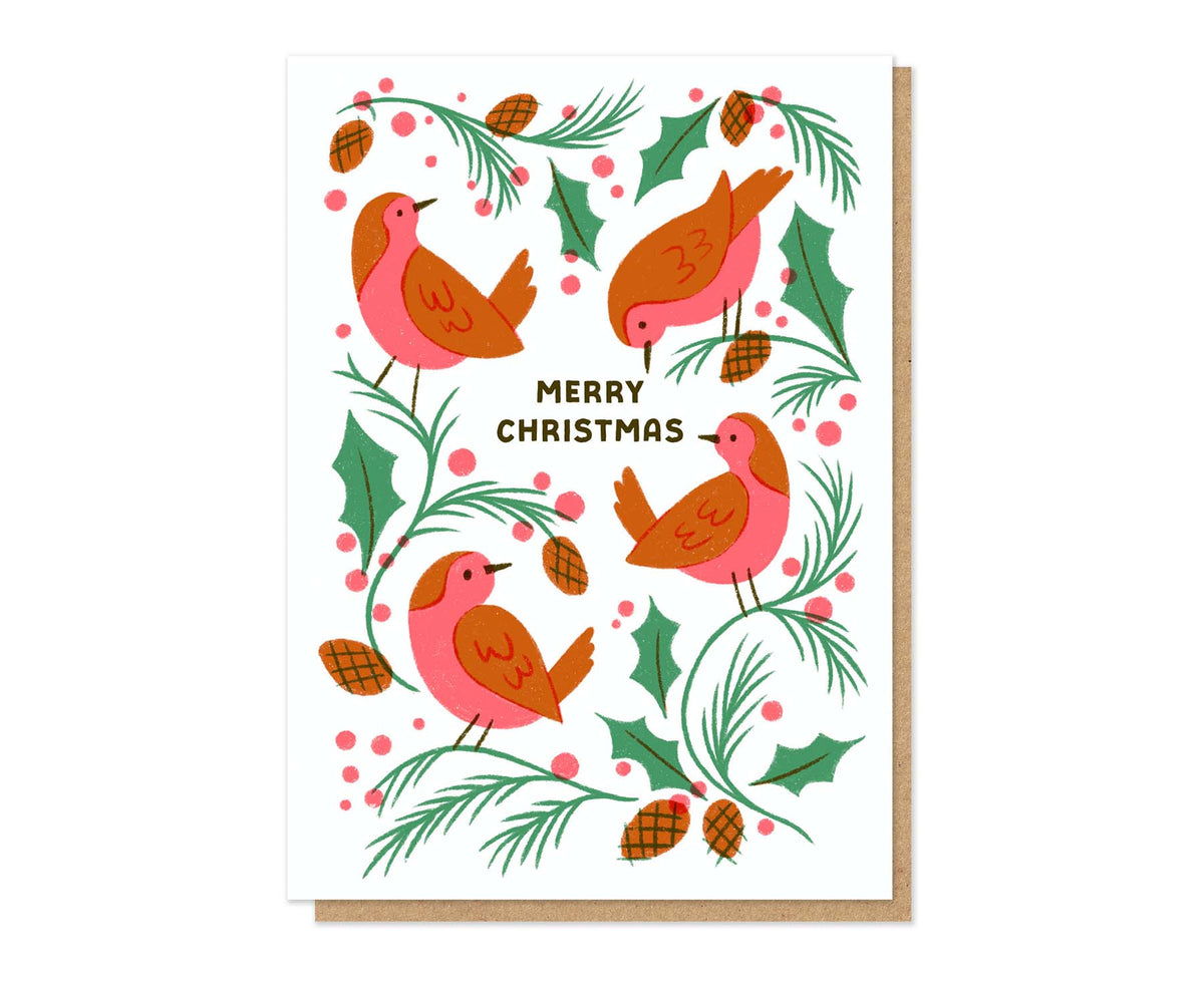 Robins Letterpress Christmas Card