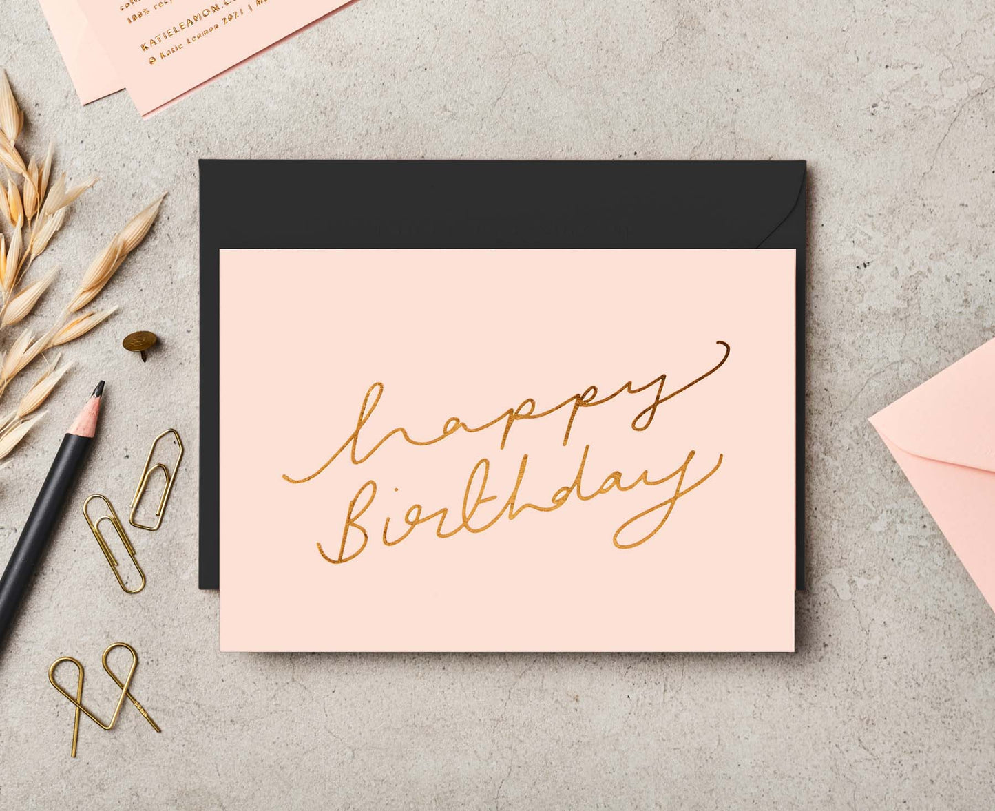 Happy Birthday Scroll Pink Birthday card