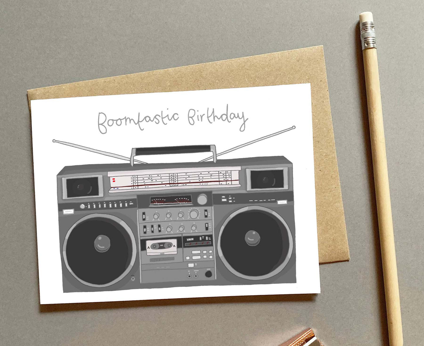 Boomtastic Birthday Card | Male Birthday Card | Music Lover