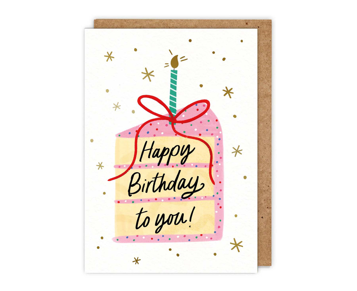 Happy Birthday to You! Gold Foiled Cake Birthday Card